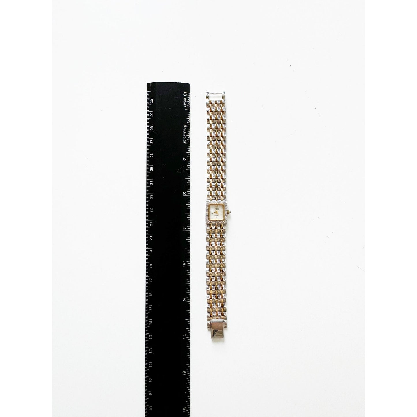 Vintage Two Tone Watch with Crystal Details l Anne Klein