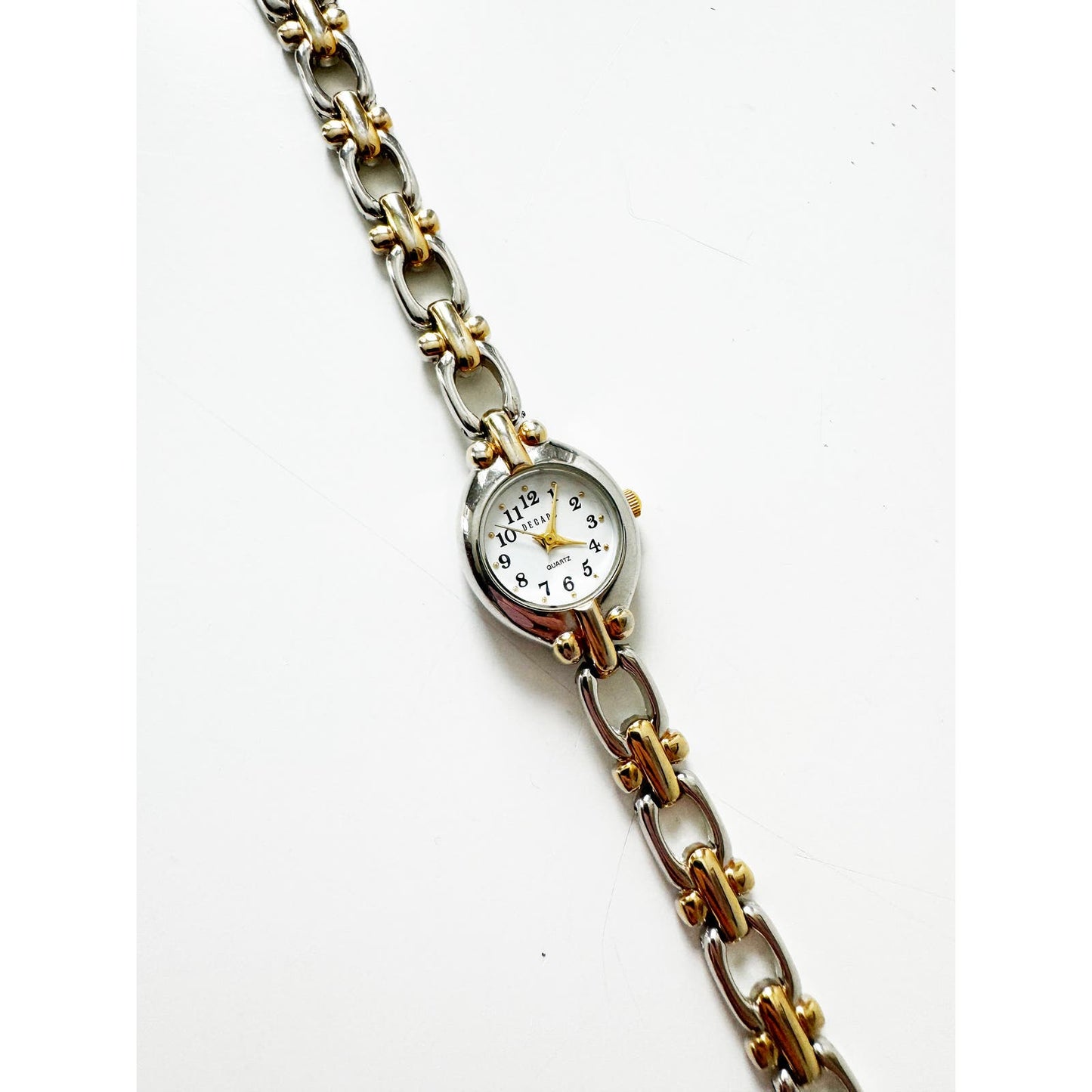 Vintage Two Tone Watch with Circular Face and Band Detail l Relic