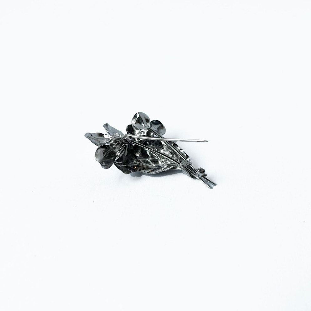 Vintage Sterling Silver Floral Broach by Harry S. Bick and Sons