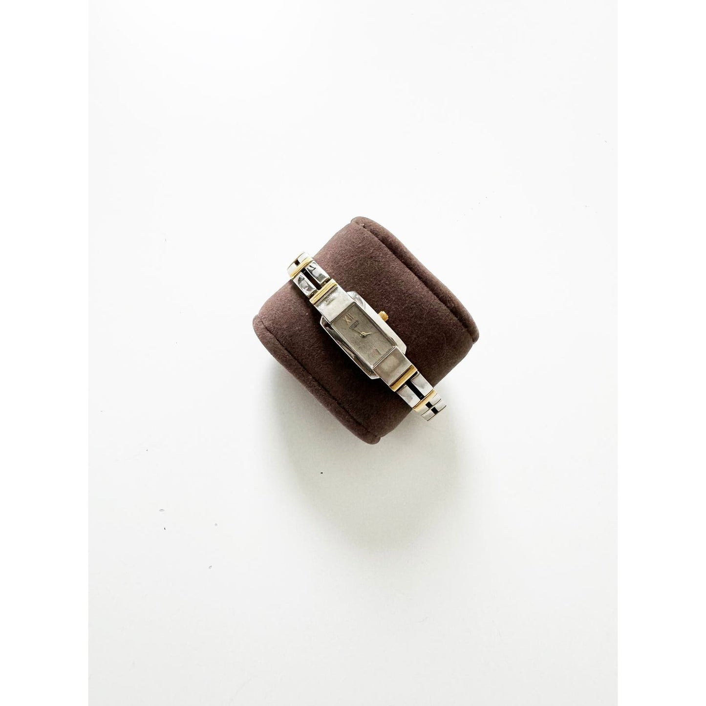 Vintage Two Tone Watch with Rectangular Face