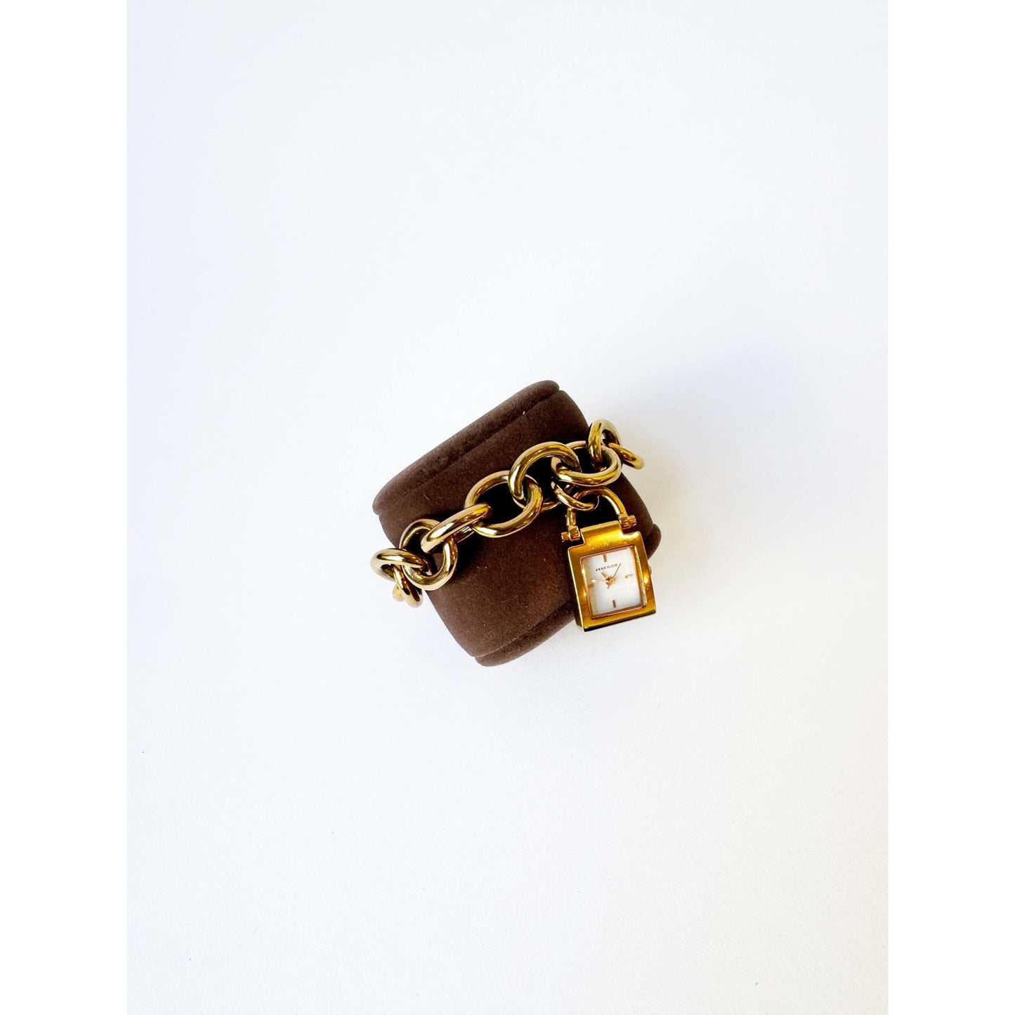 Vintage Gold Charm Square Bracelet Watch | ANNE KLEIN