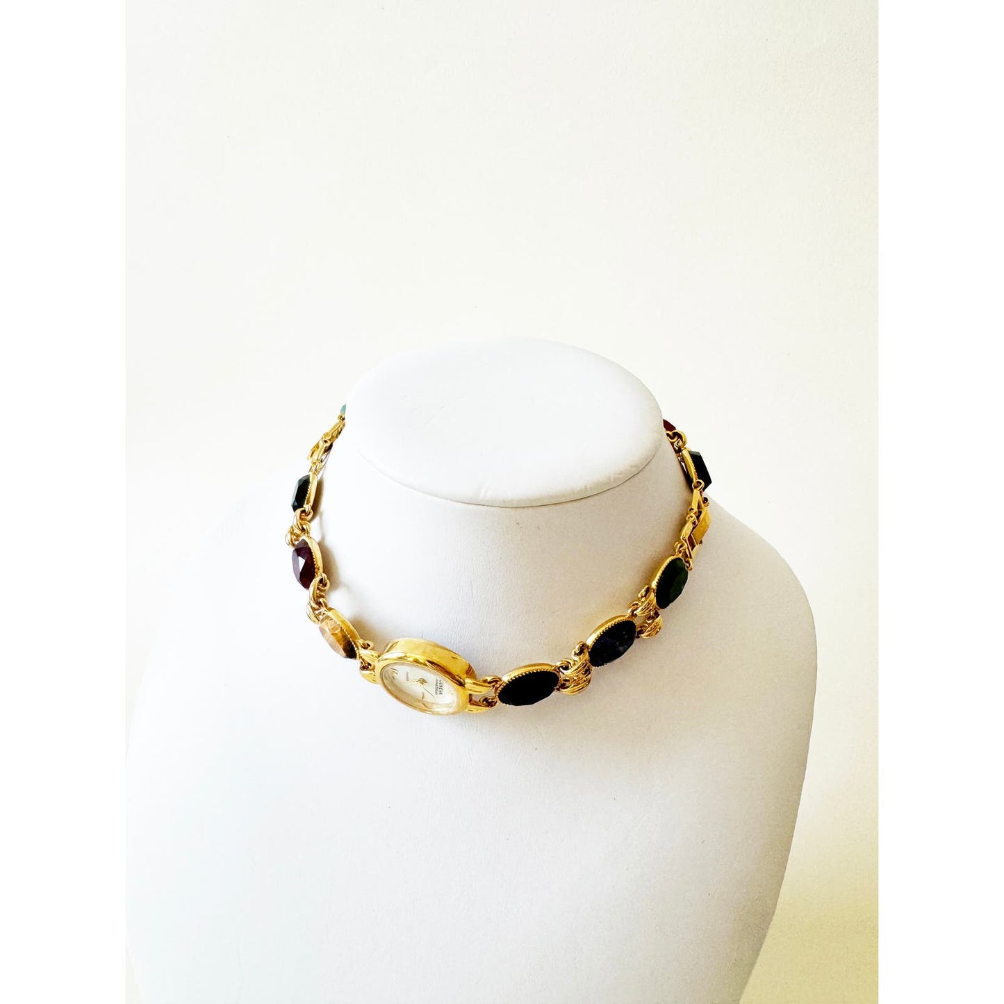 Watch Necklace | Vintage Watch Colorful Stone Choker or Bracelet