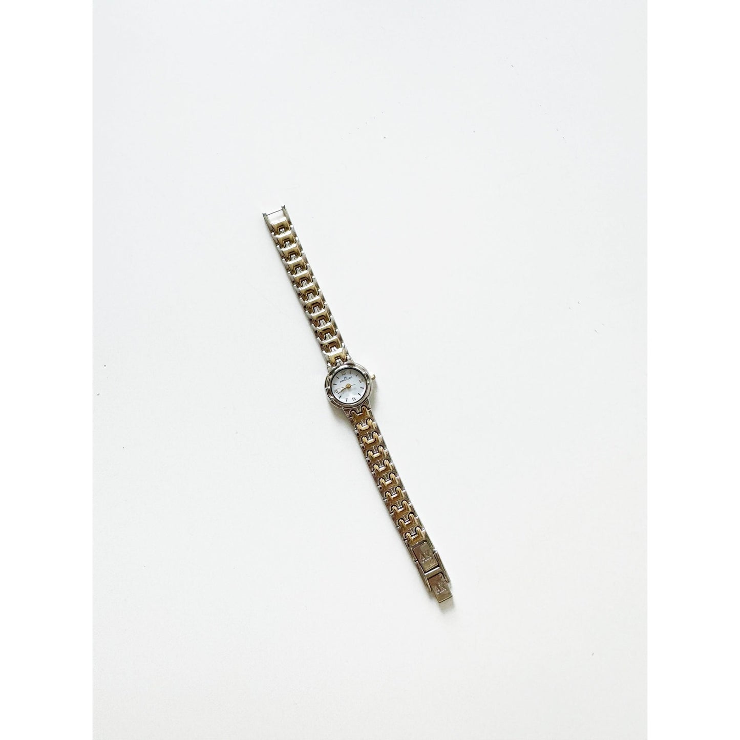 Vintage Two Tone Watch with Circular Face l Anne Klein