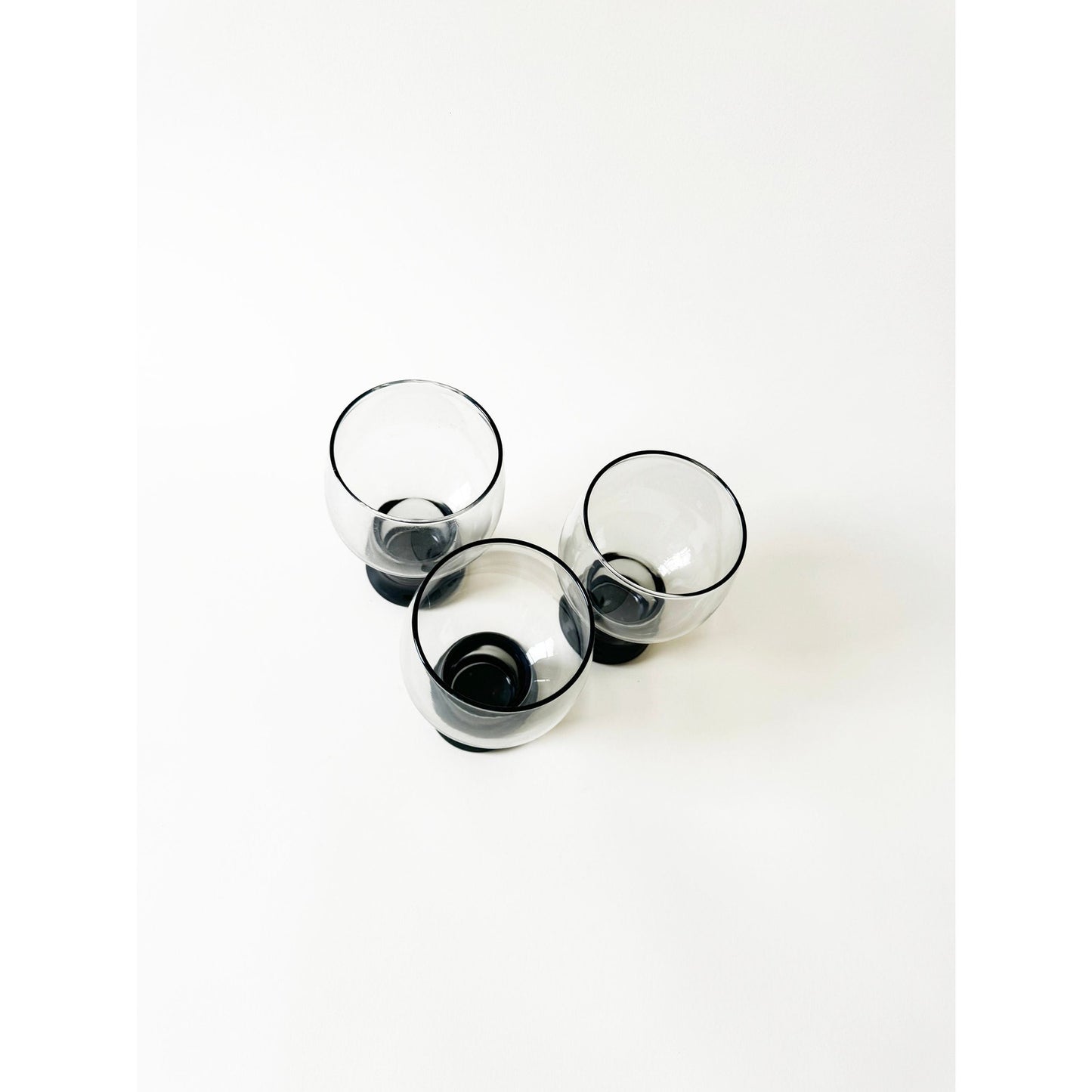 Vintage Grey Glasses - Set of 3