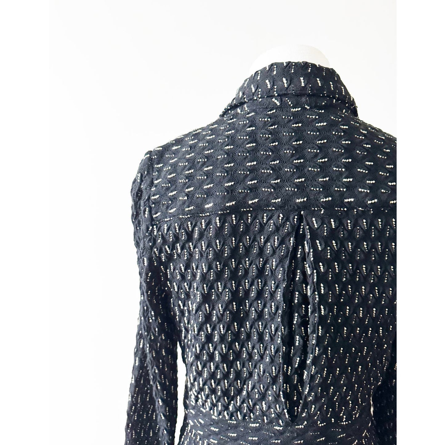Y2k ANNA SUI Black Knit Blazer with White Details | Size US 4