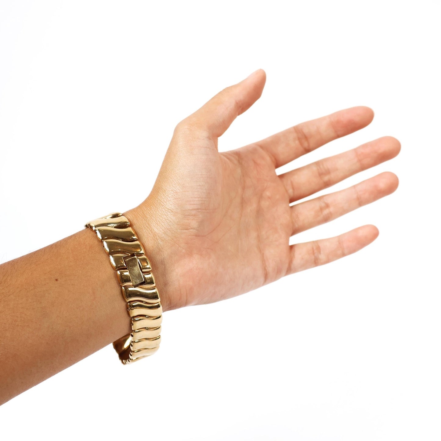 Vintage Gold Watch with White Rectangle Face | ANNE KLEIN COUTURE