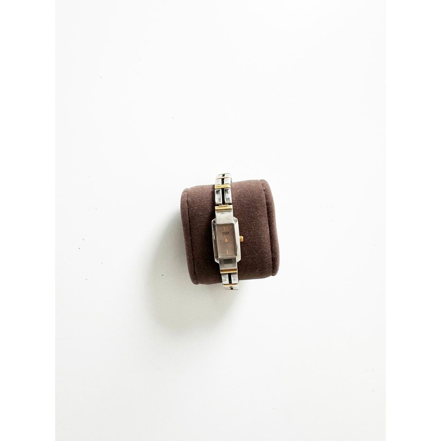 Vintage Two Tone Watch with Rectangular Face