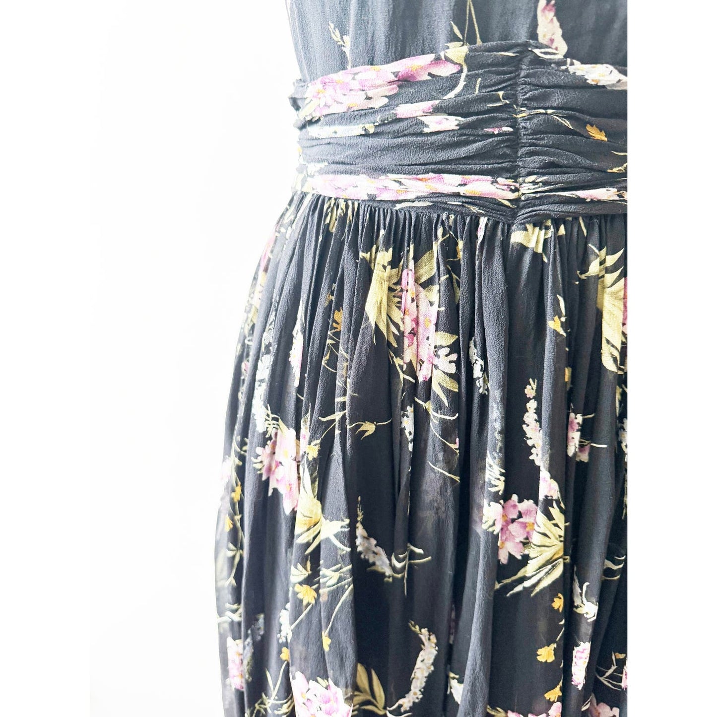 Y2k ANNA SUI Classic Black Floral Dress | Size 8