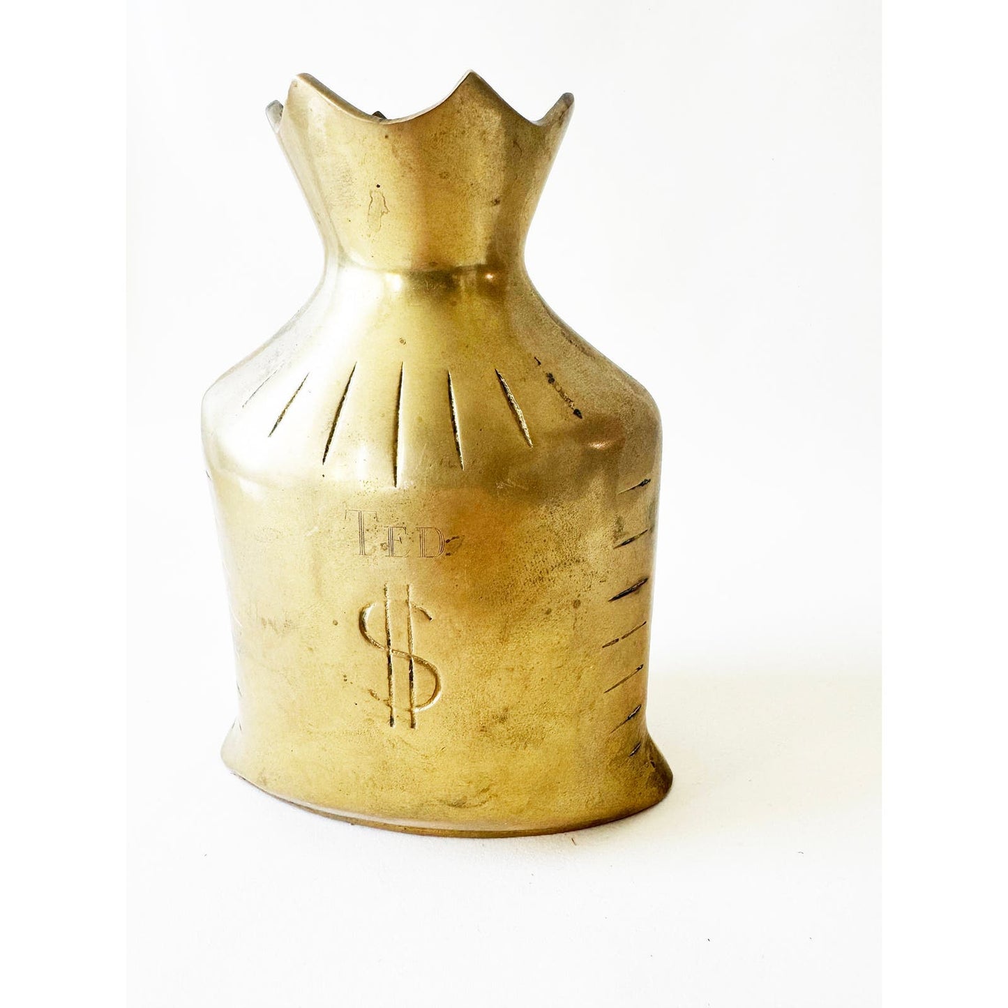 Vintage Solid Brass Coin Bag