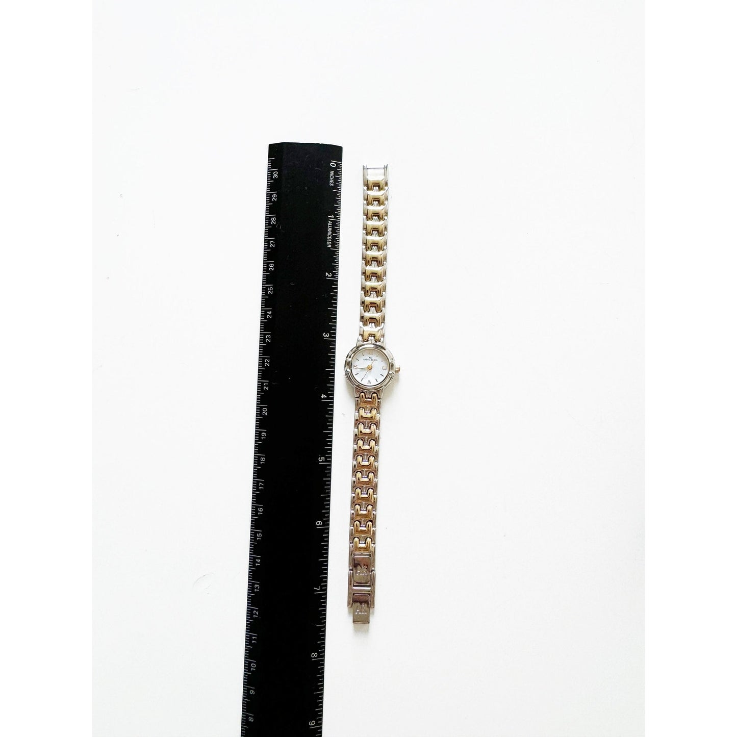 Vintage Two Tone Watch with Circular Face l Anne Klein