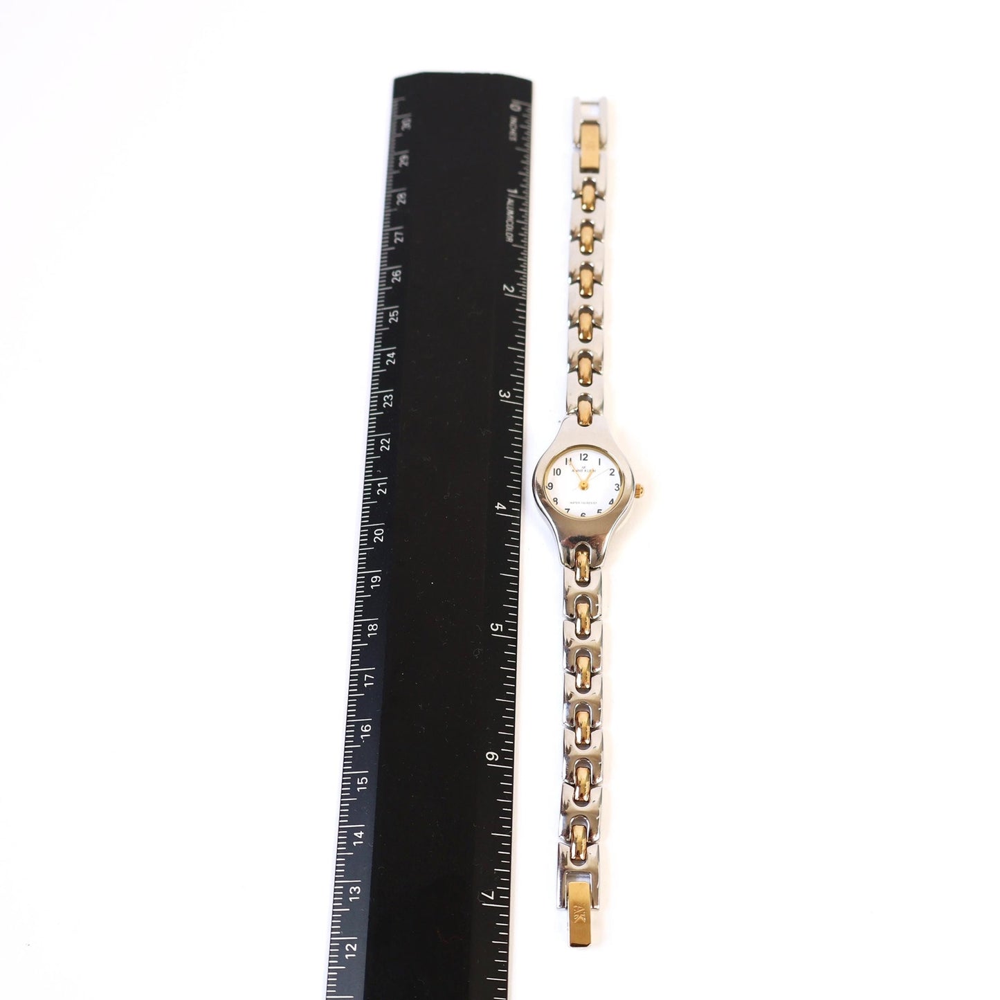 Vintage Two-Toned Watch with Small White Round Face | ANNE KLEIN