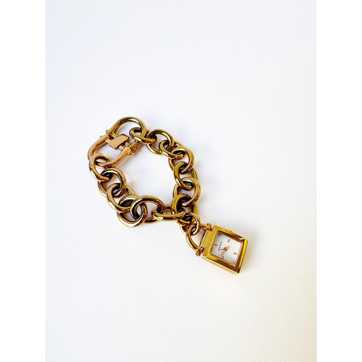 Vintage Gold Charm Square Bracelet Watch | ANNE KLEIN