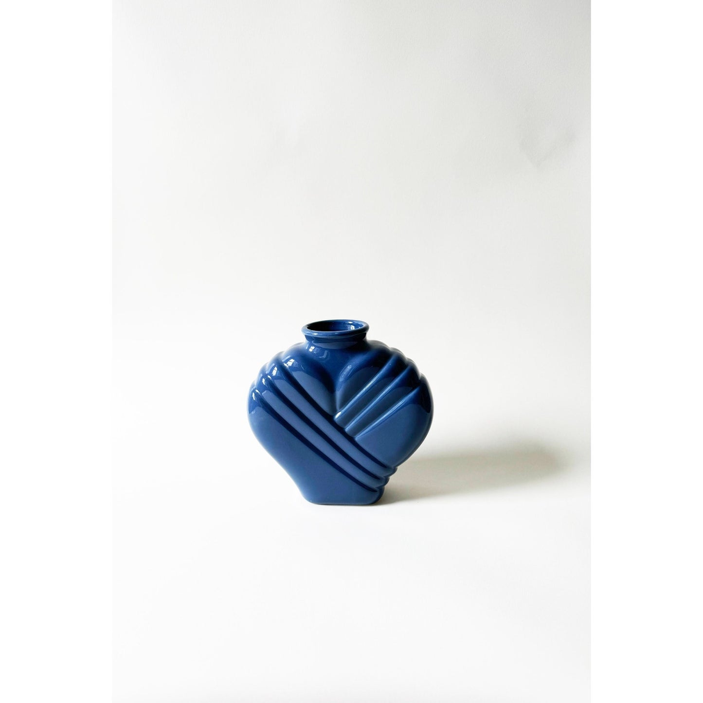 Vintage Blue Modern 80s Small Vase