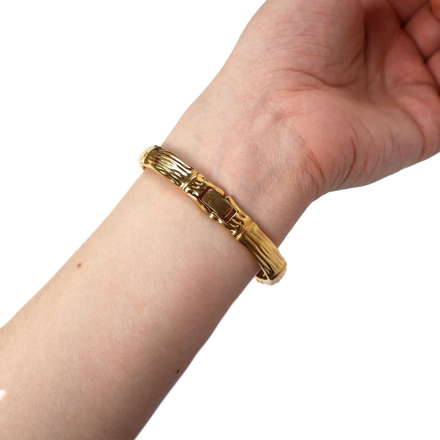 Vintage Gold Cuff Watch with Black Oval Face | CITIZEN