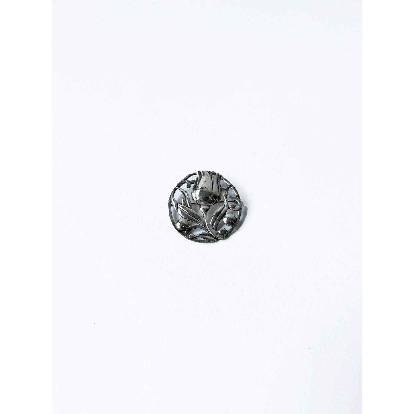Vintage Tulip Sterling Silver Brooch