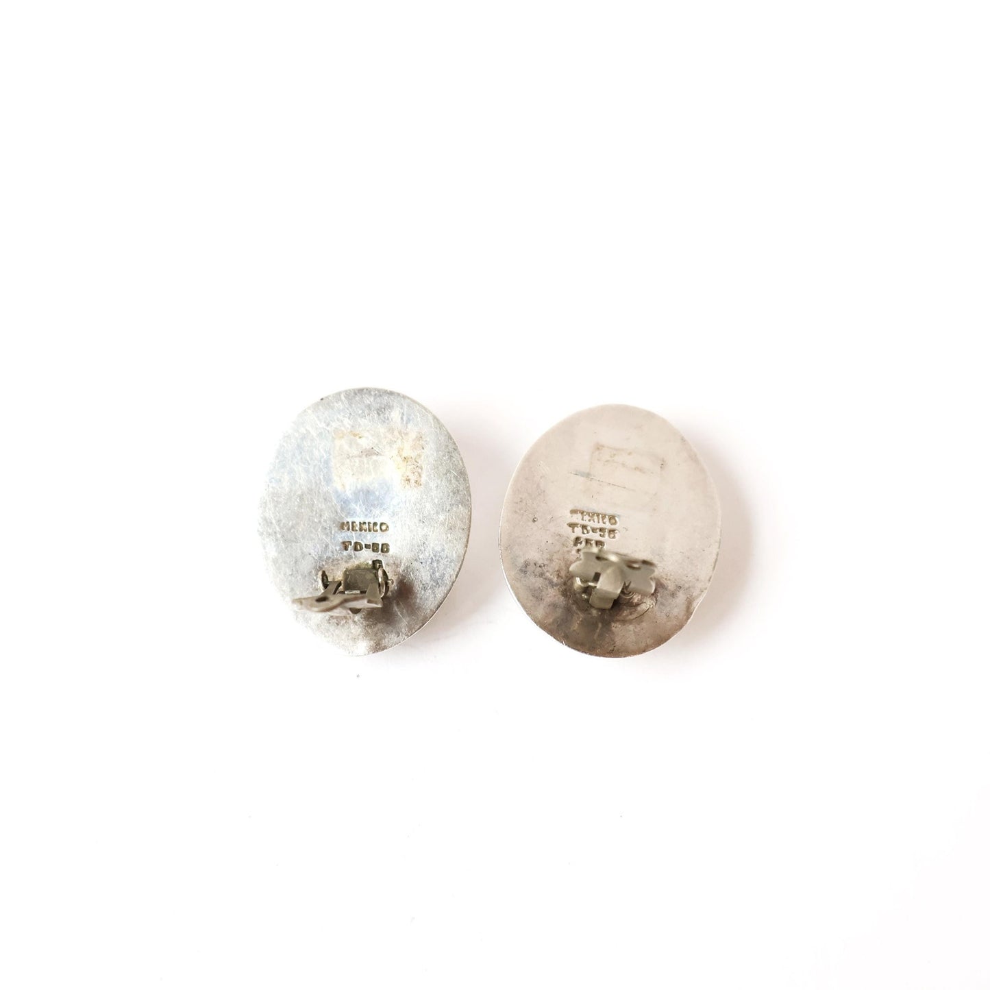 Vintage Chunky Sterling Silver Clip On Earrings