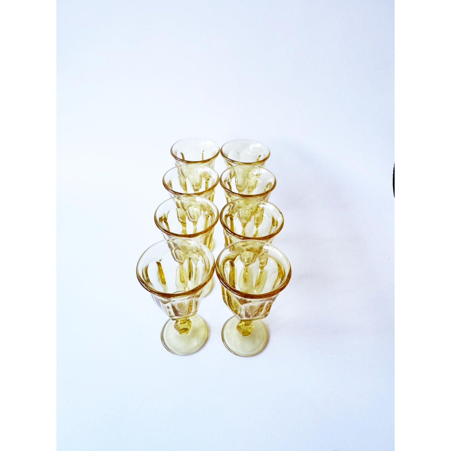 Vintage Yellow Impression Glass Barware | Pretty Yellow Wine Glasses | Eclectic Glassware