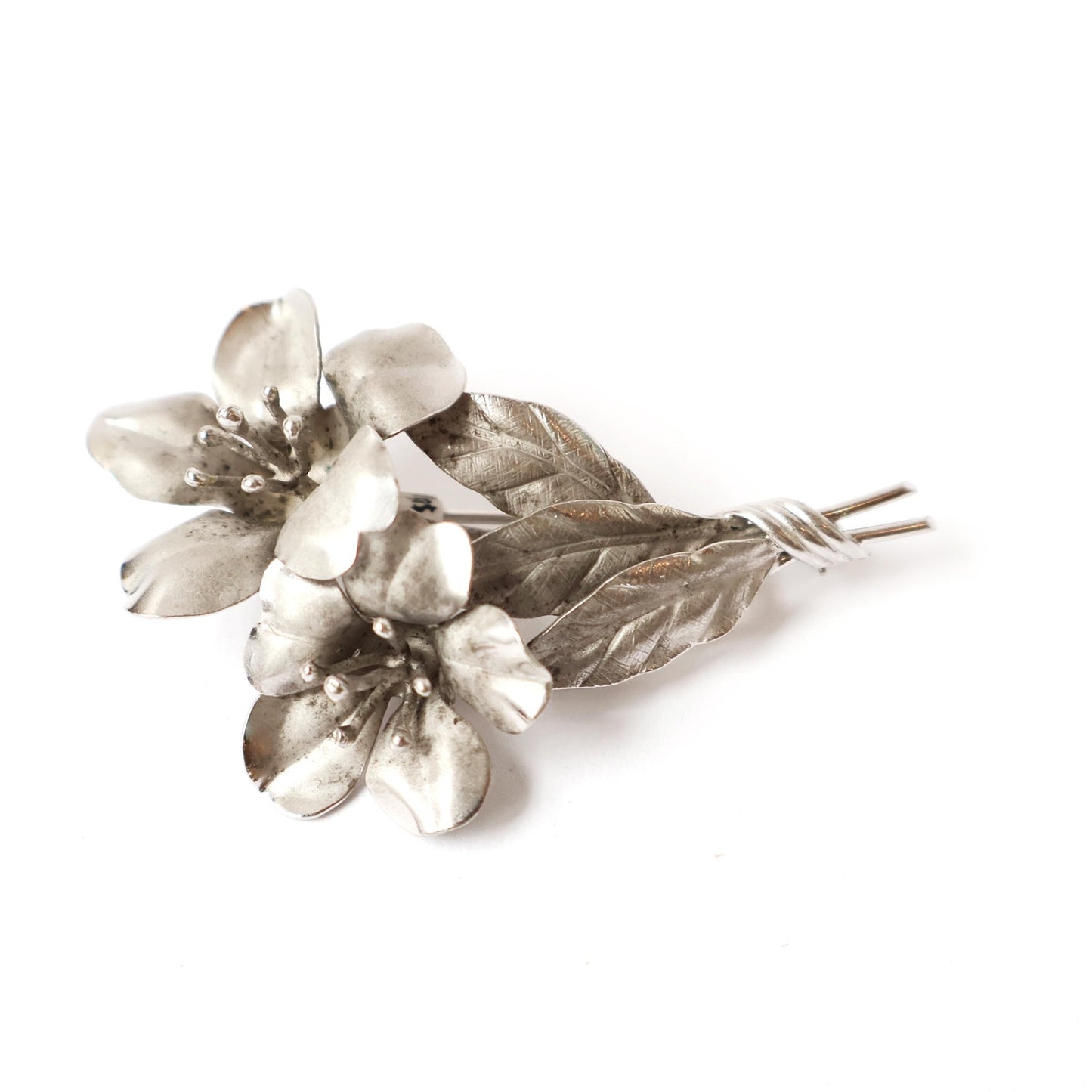 Vintage Sterling Flower Bouquet Brooch