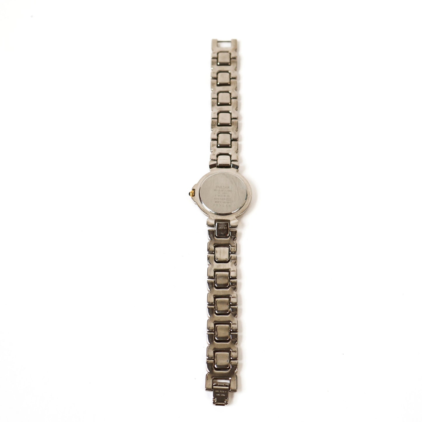 Vintage Two Toned Watch with White Round Face | PULSAR
