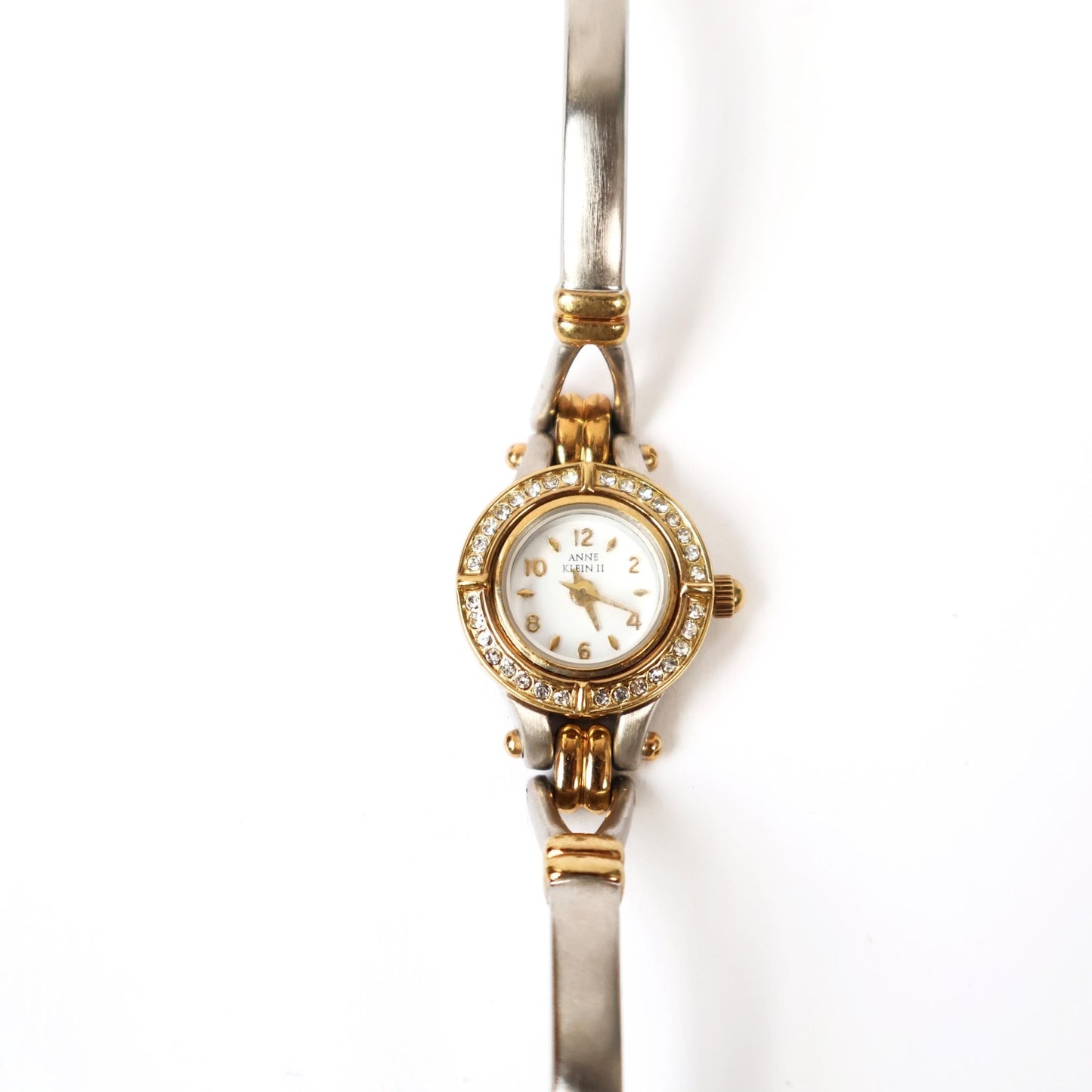Vintage Two-Toned Watch with White Round Face | ANNE KLEIN II