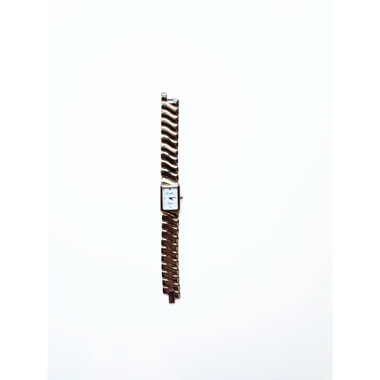 Vintage Square Face Gold Watch w/ Wave Band