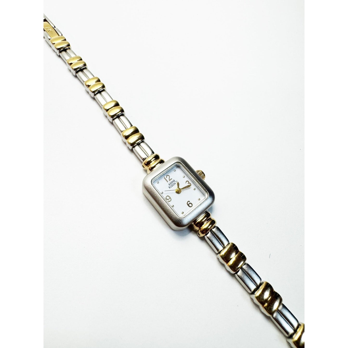 Vintage Mini Two Tone Watch Bracelet Band Face l Anne Klein