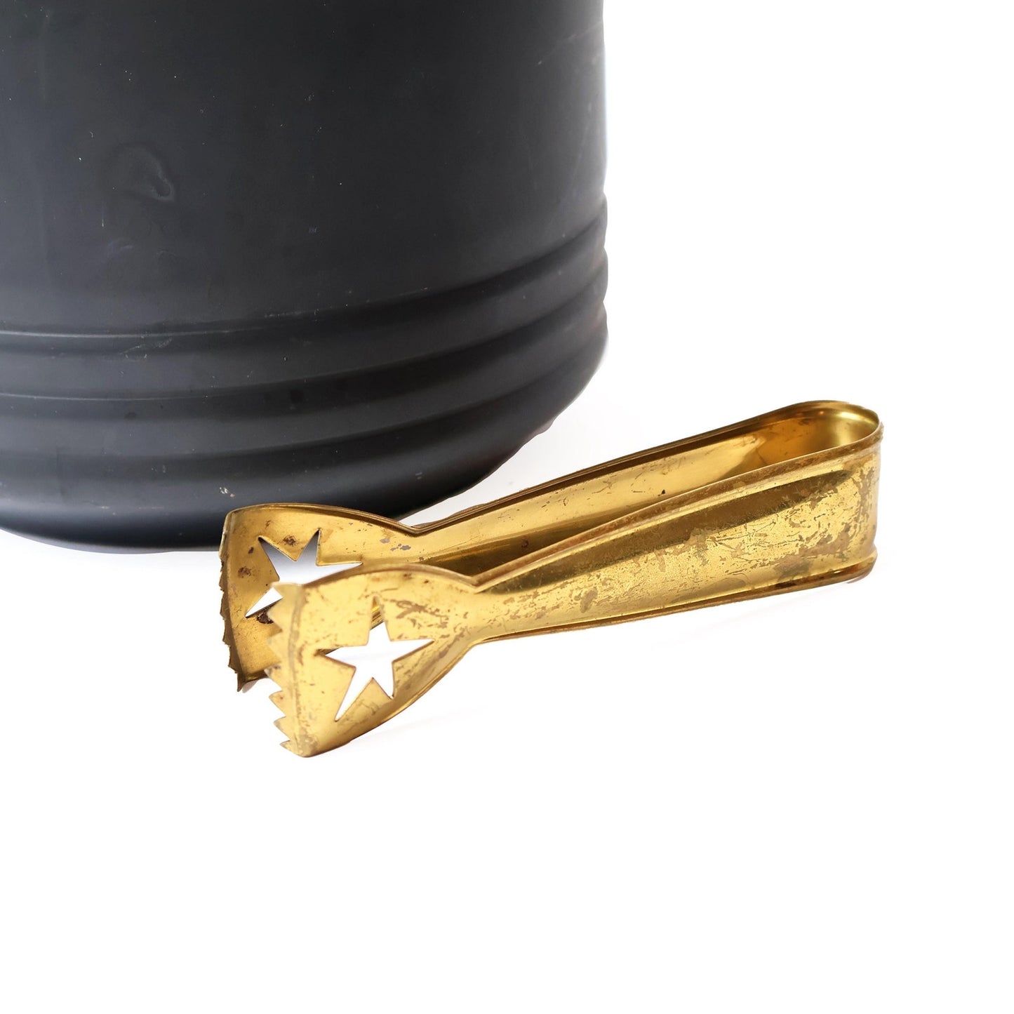 Vintage Brass Ice Bucket with Star ice Grabber