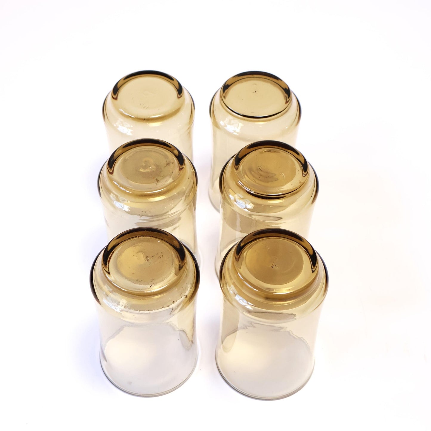 Vintage Smoke Colored Beige Glass Set