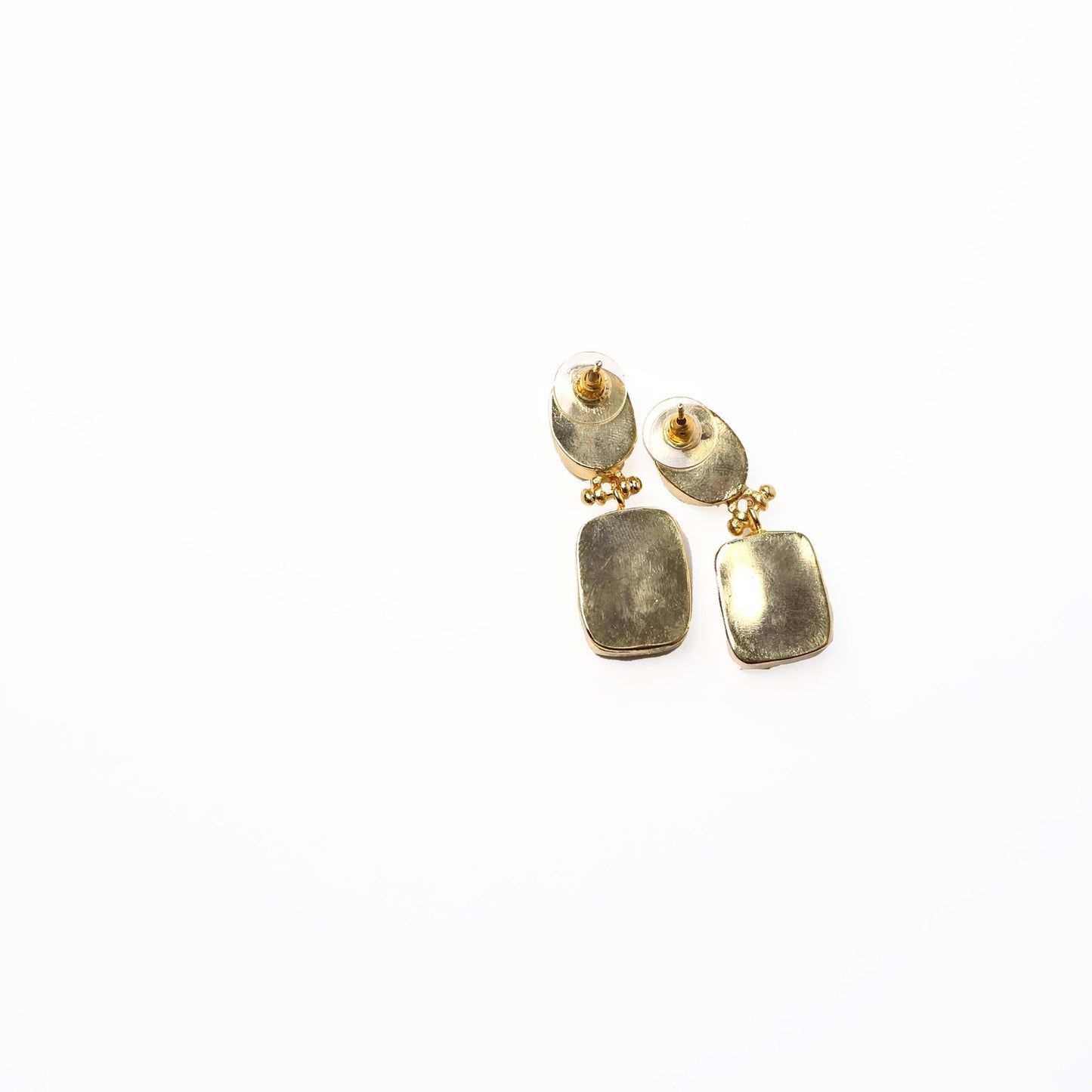 Eclectic Inventory Gold Toned Natural Stone Drop Earrings | Jasper and Onyx Style