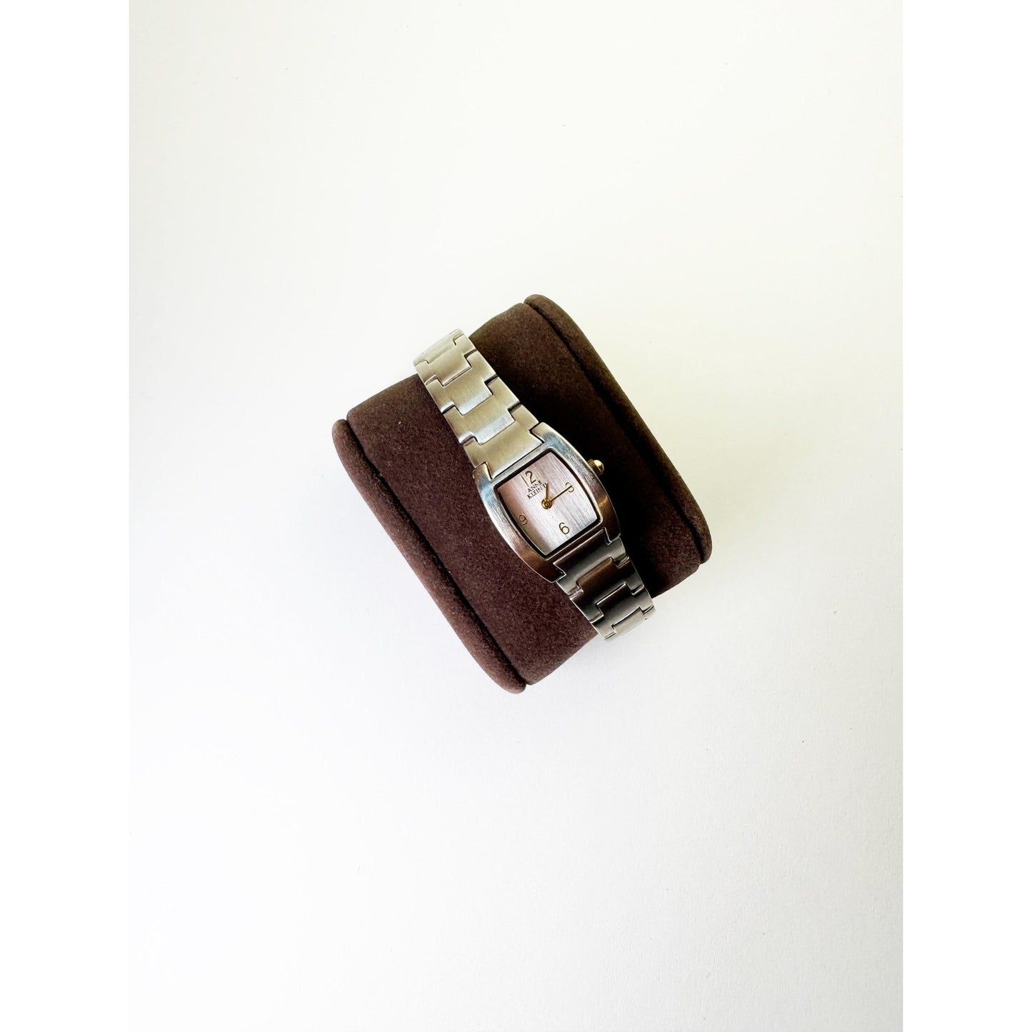 Vintage Silver Watch with Square Silver Face and Gold Hands | ANNE KLEIN II