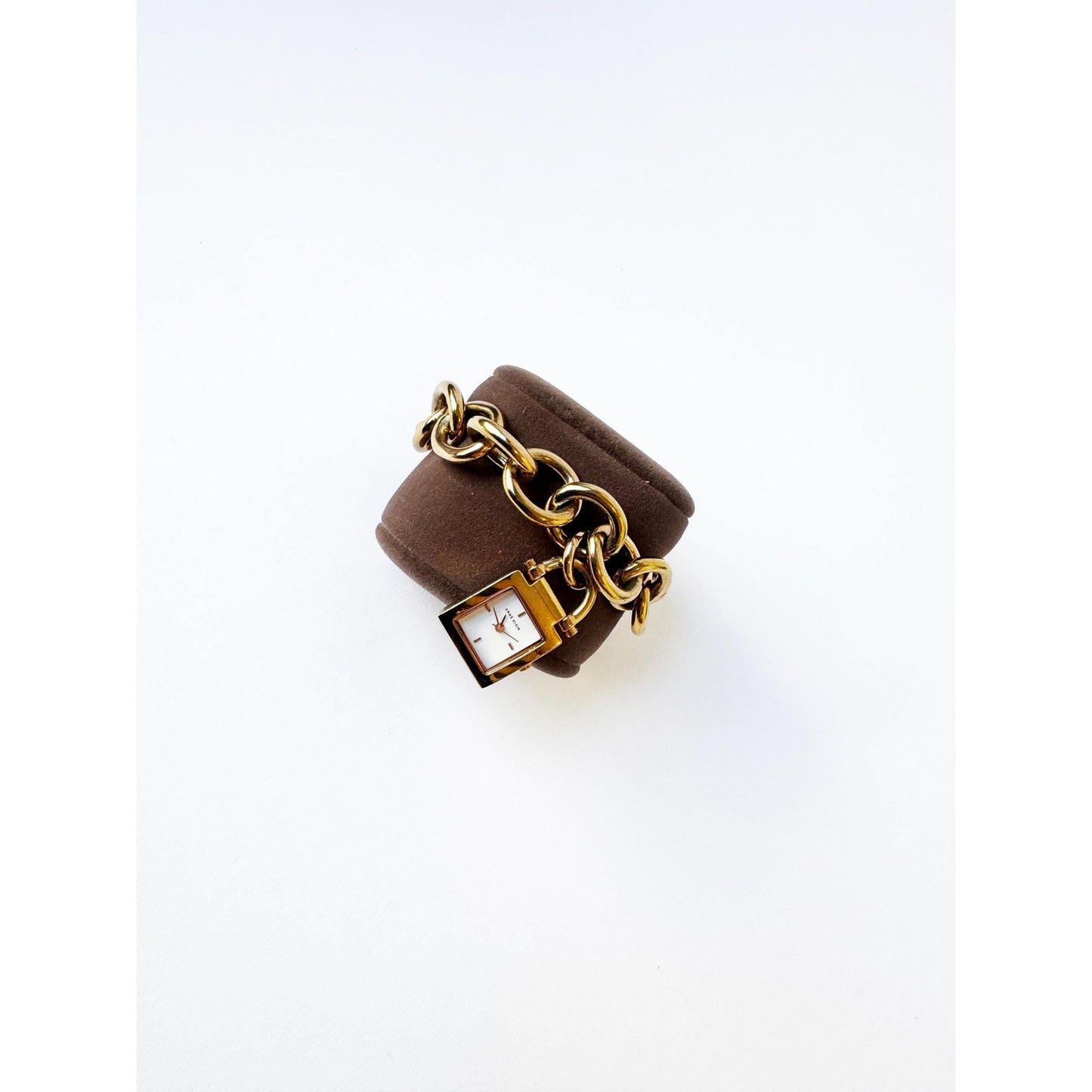 Vintage Gold Charm Square Bracelet Watch | ANNE KLEIN