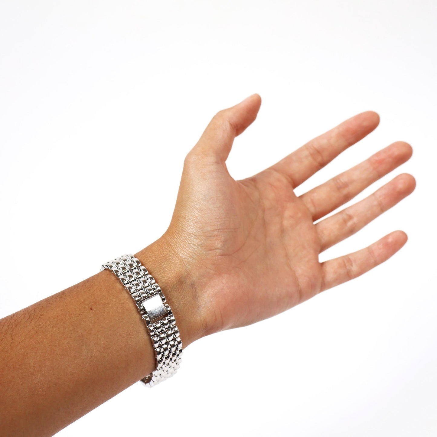 Vintage Silver Watch with Black Square Face | ANNE KLEIN