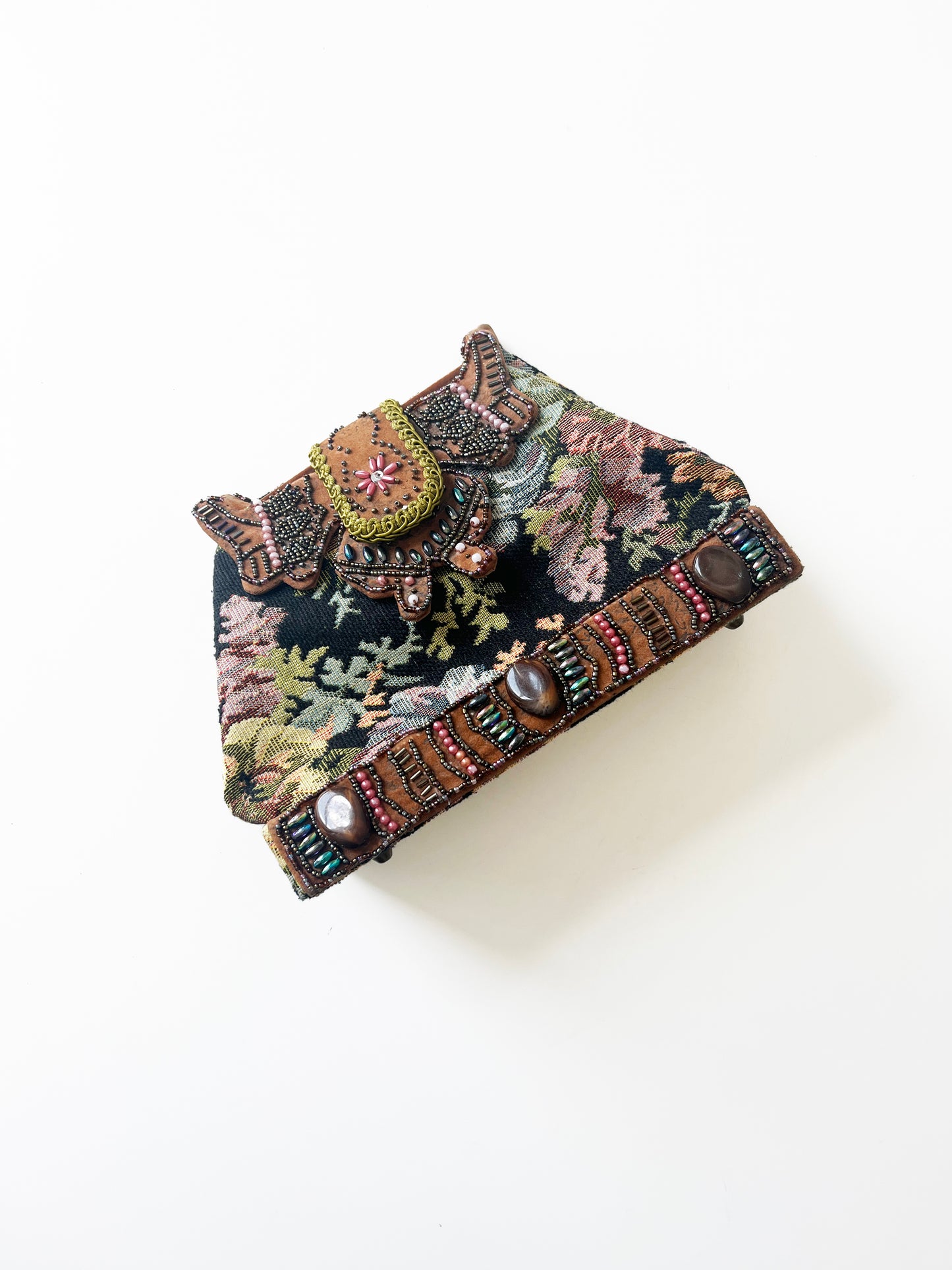 Vintage Y2k Tapestry Floral Clutch