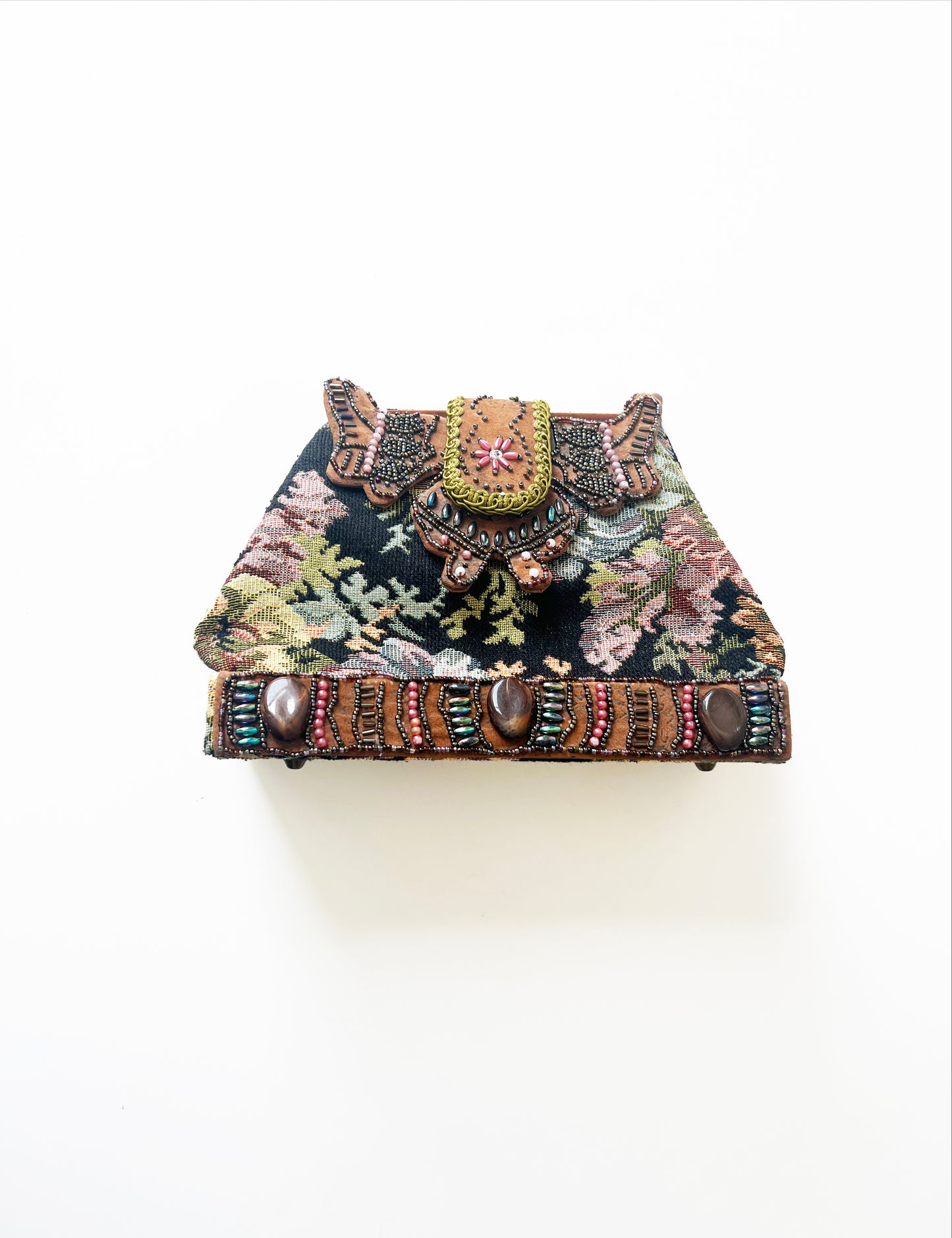 Vintage Y2k Tapestry Floral Clutch