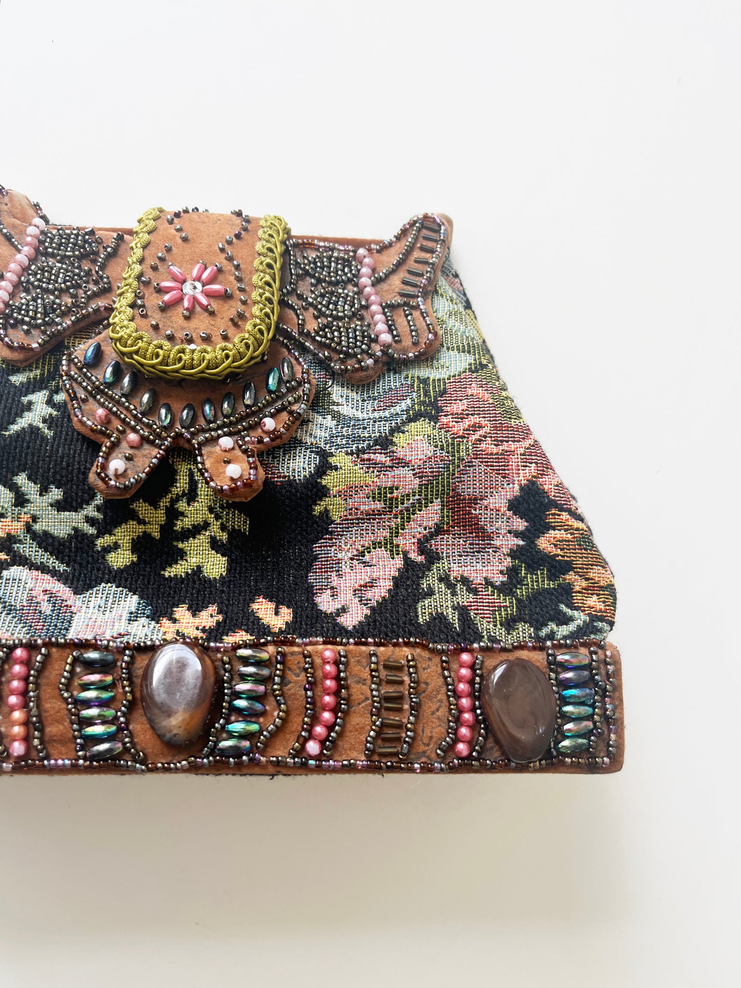 Vintage Y2k Tapestry Floral Clutch