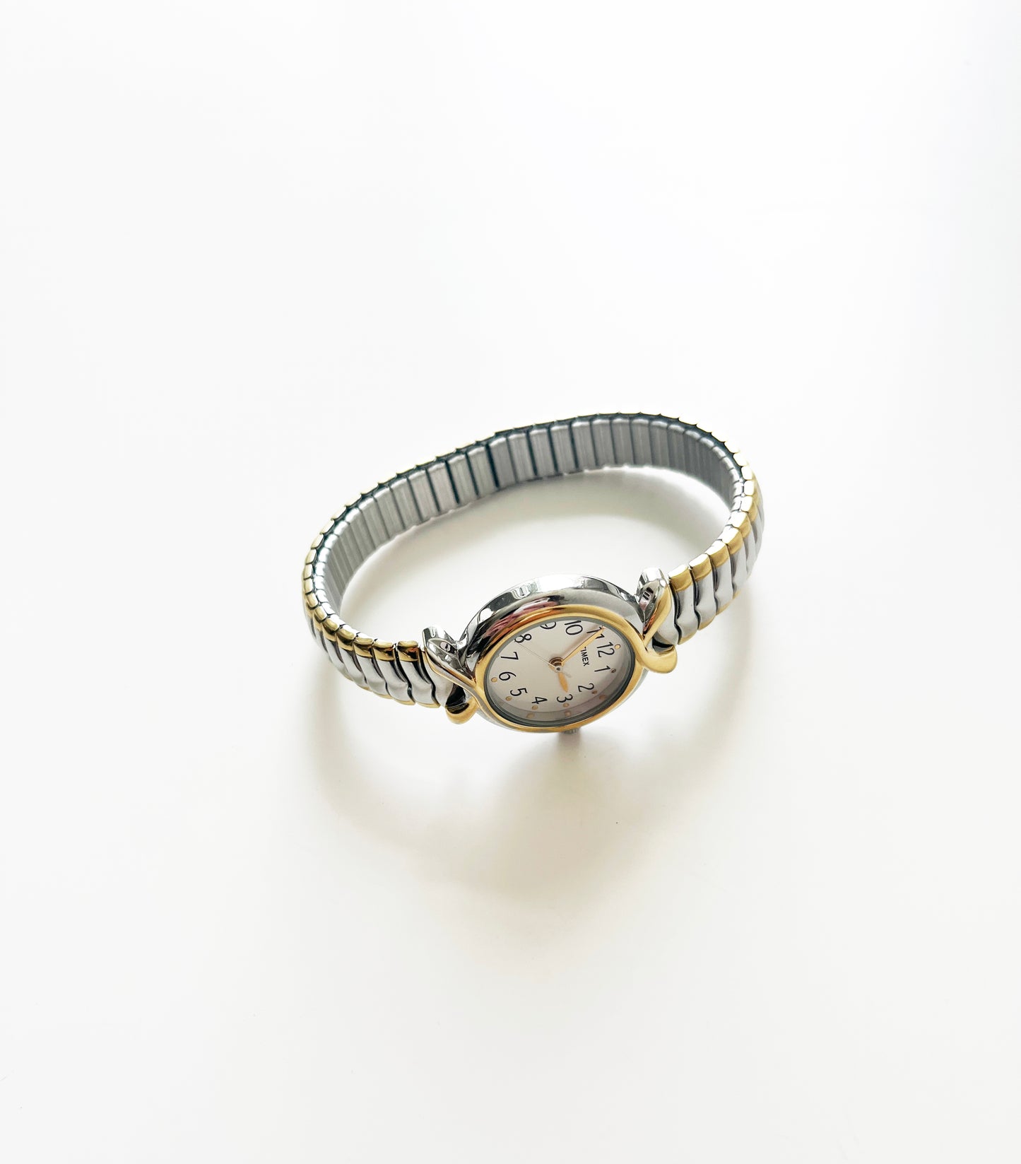 Vintage Two Tone 90s Watch w/ Stretch Band Timex