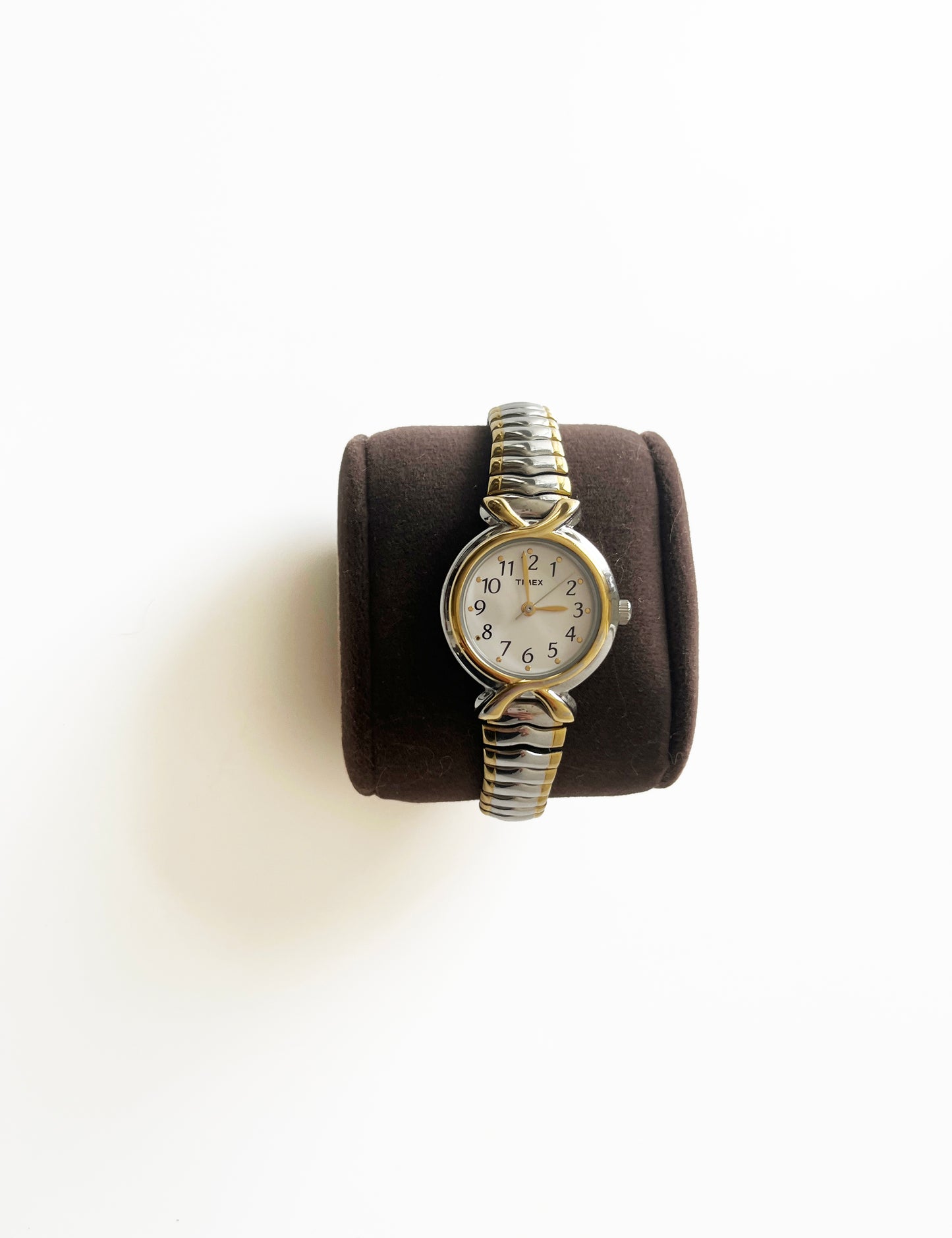 Vintage Two Tone 90s Watch w/ Stretch Band Timex