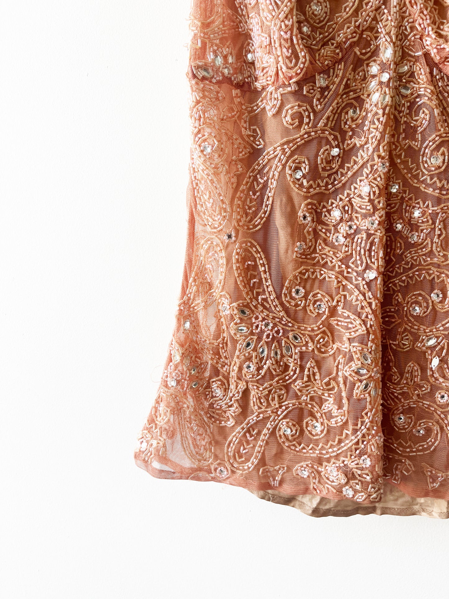 Vintage 90s Pink Beaded Boho Fairy Top