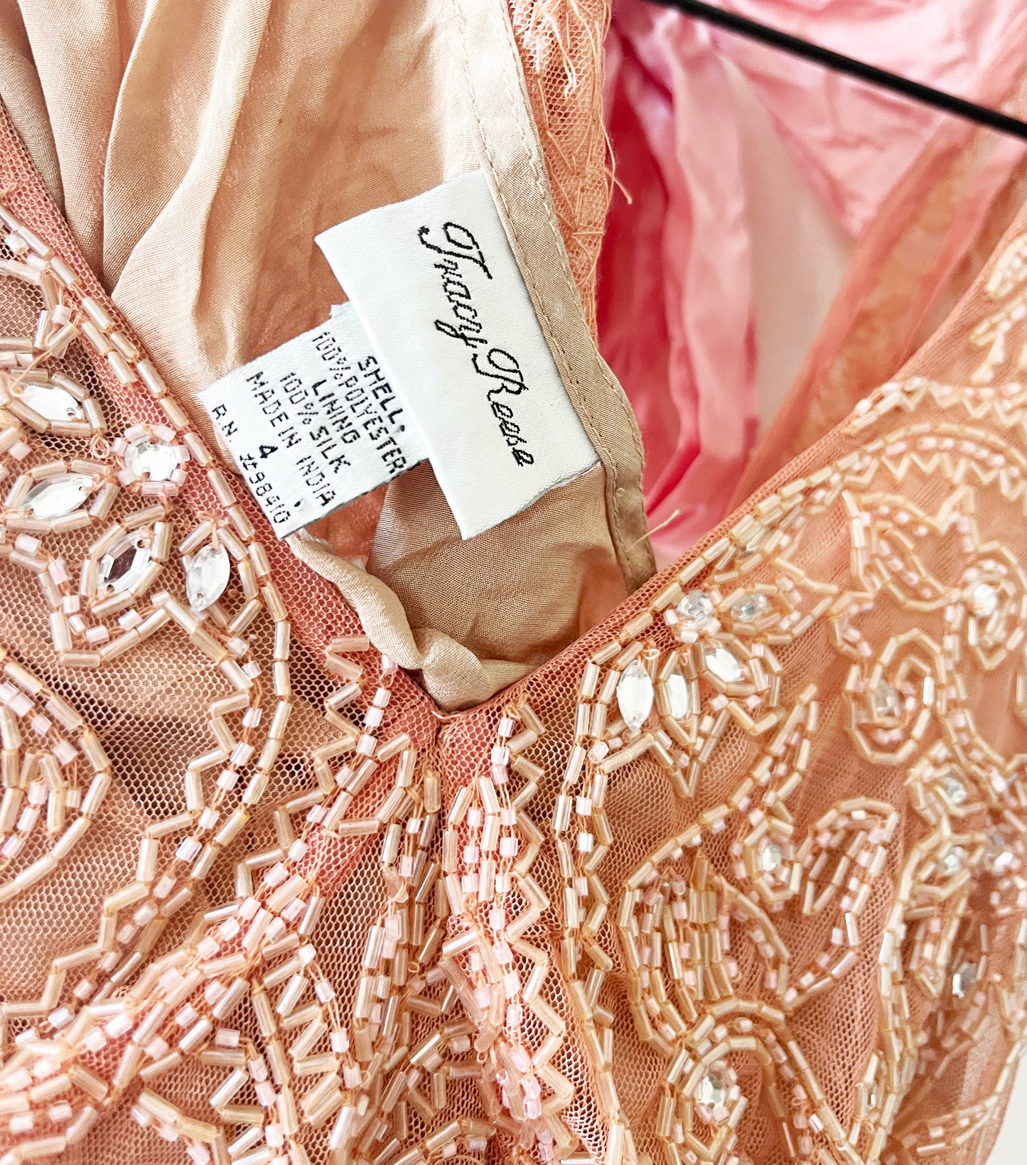 Vintage 90s Pink Beaded Boho Fairy Top