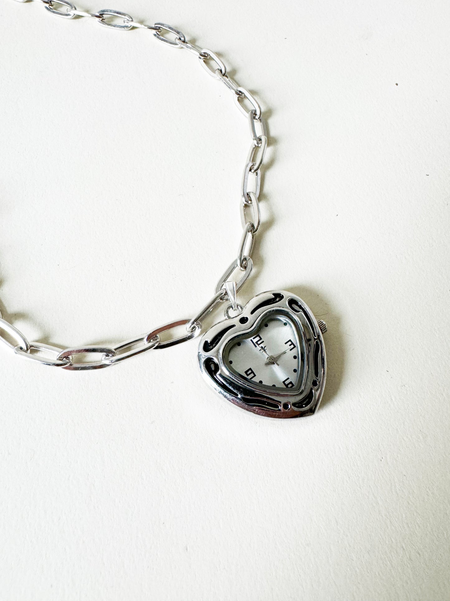 Watch Heart Necklace | 925 Silver Chain