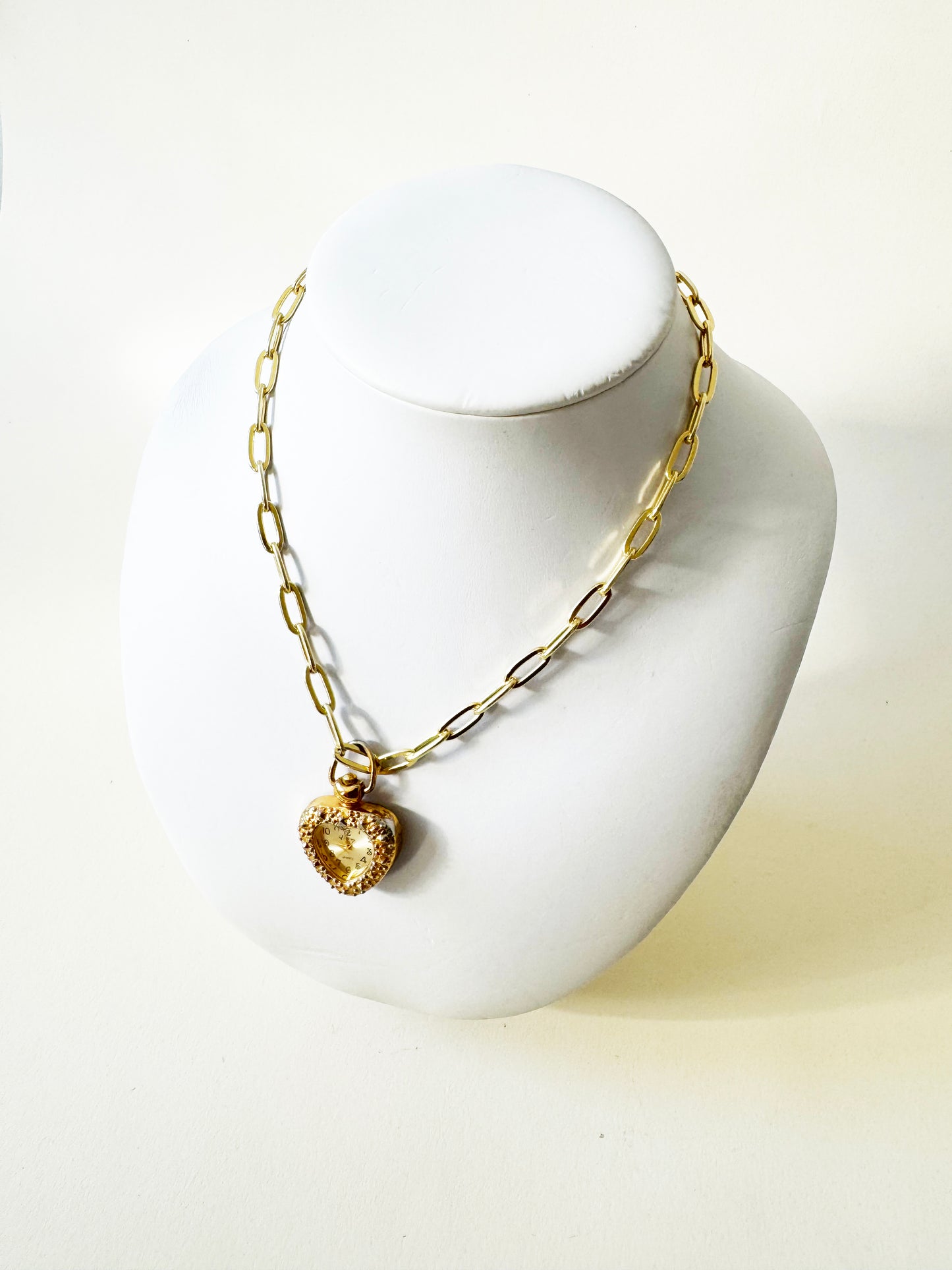 Watch Heart Necklace | 925 Gold Vermeil Chain