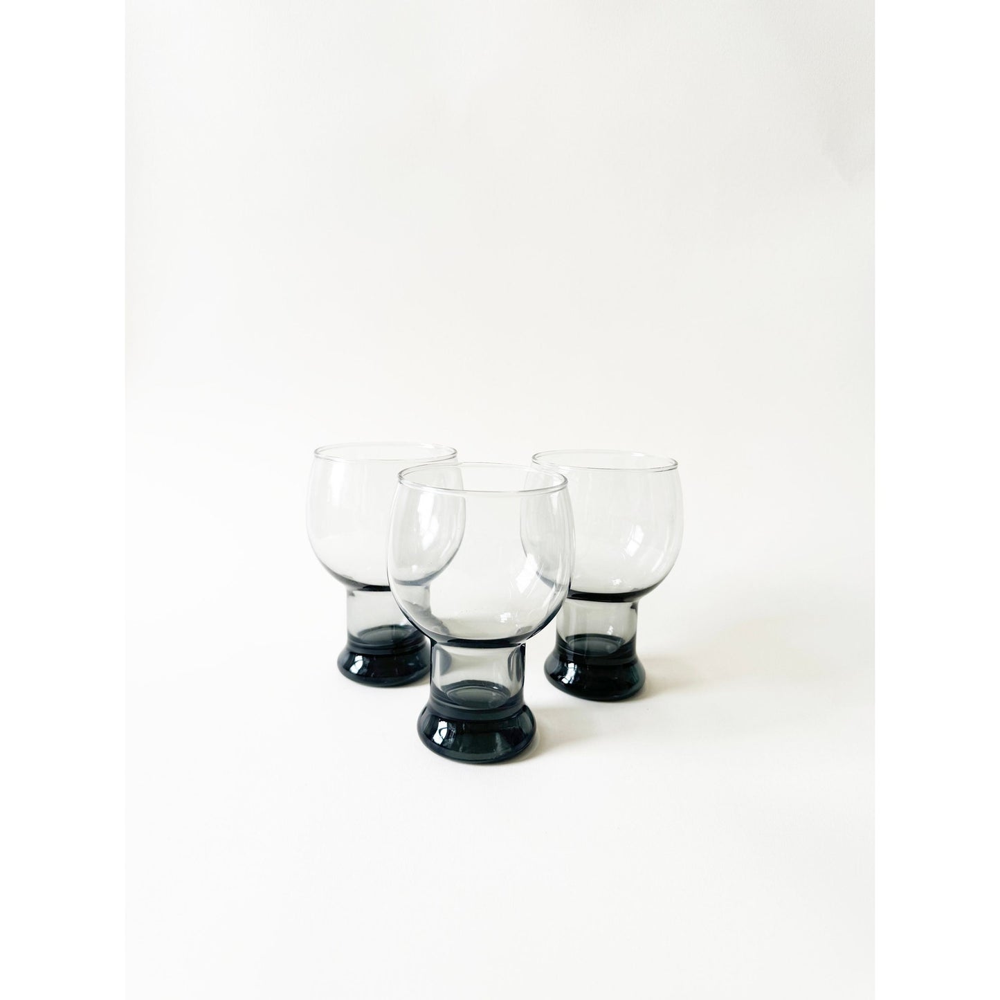 Vintage Grey Glasses - Set of 3