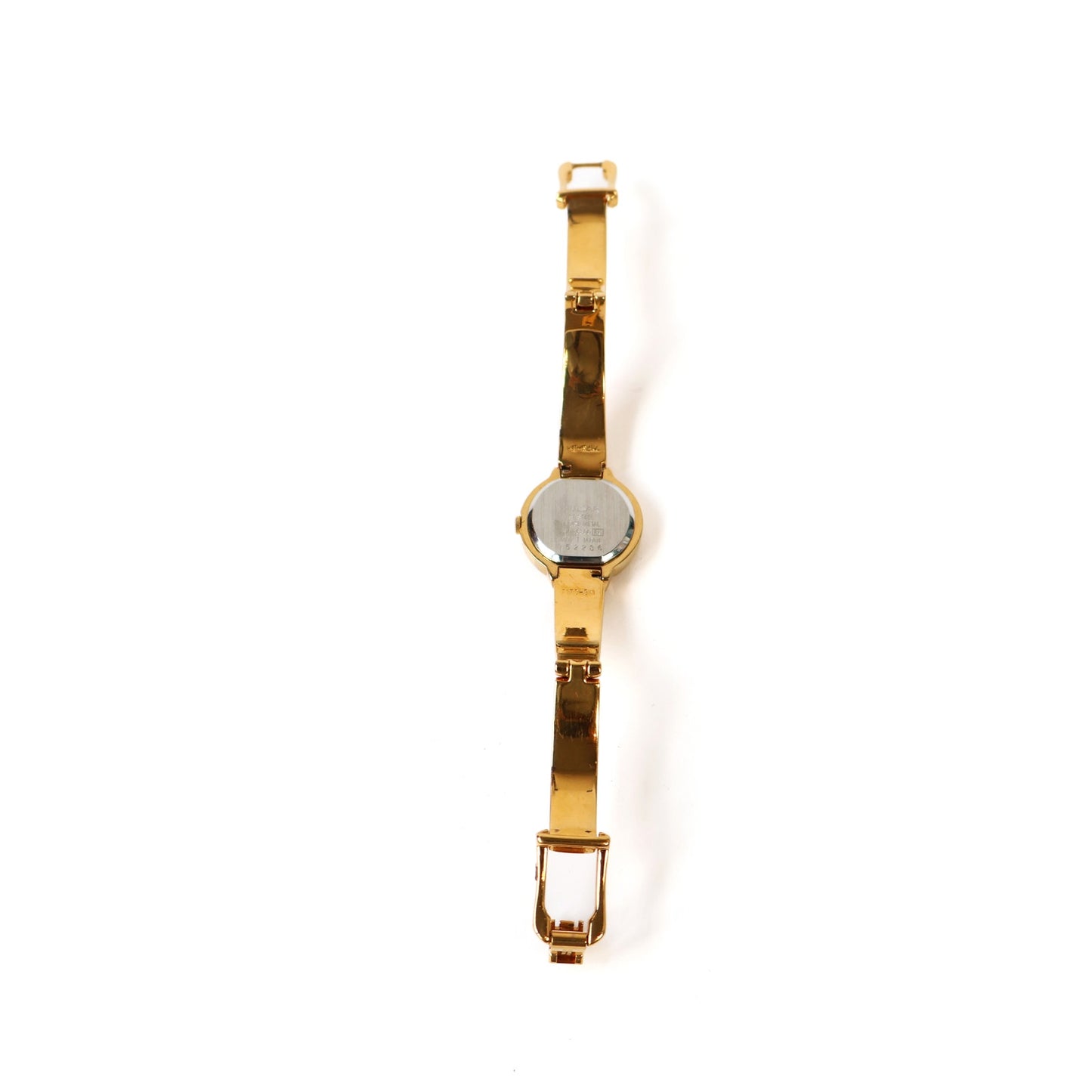 Vintage Gold Cuff Watch with White Round Face | PULSAR