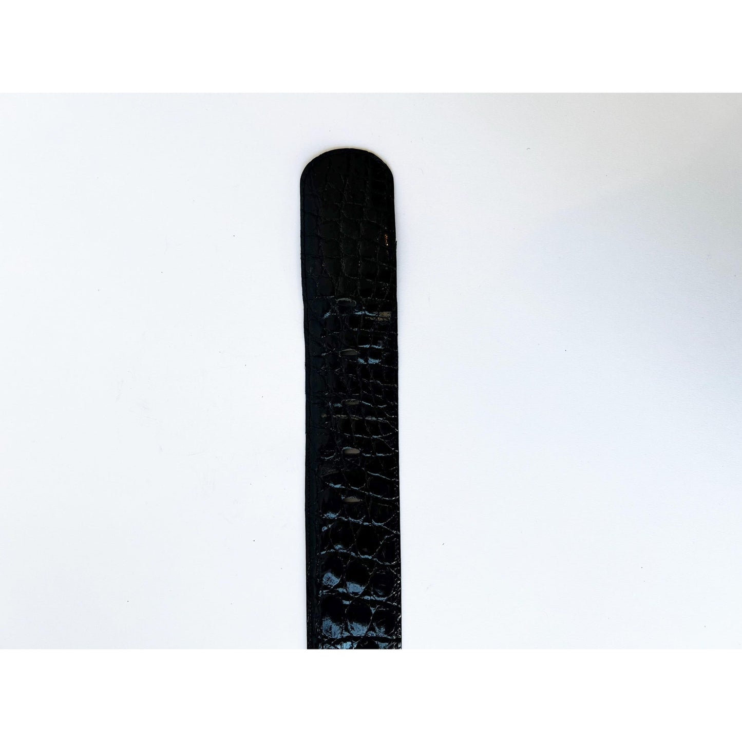 Vintage Black Genuine Leather Alligator Texture Belt
