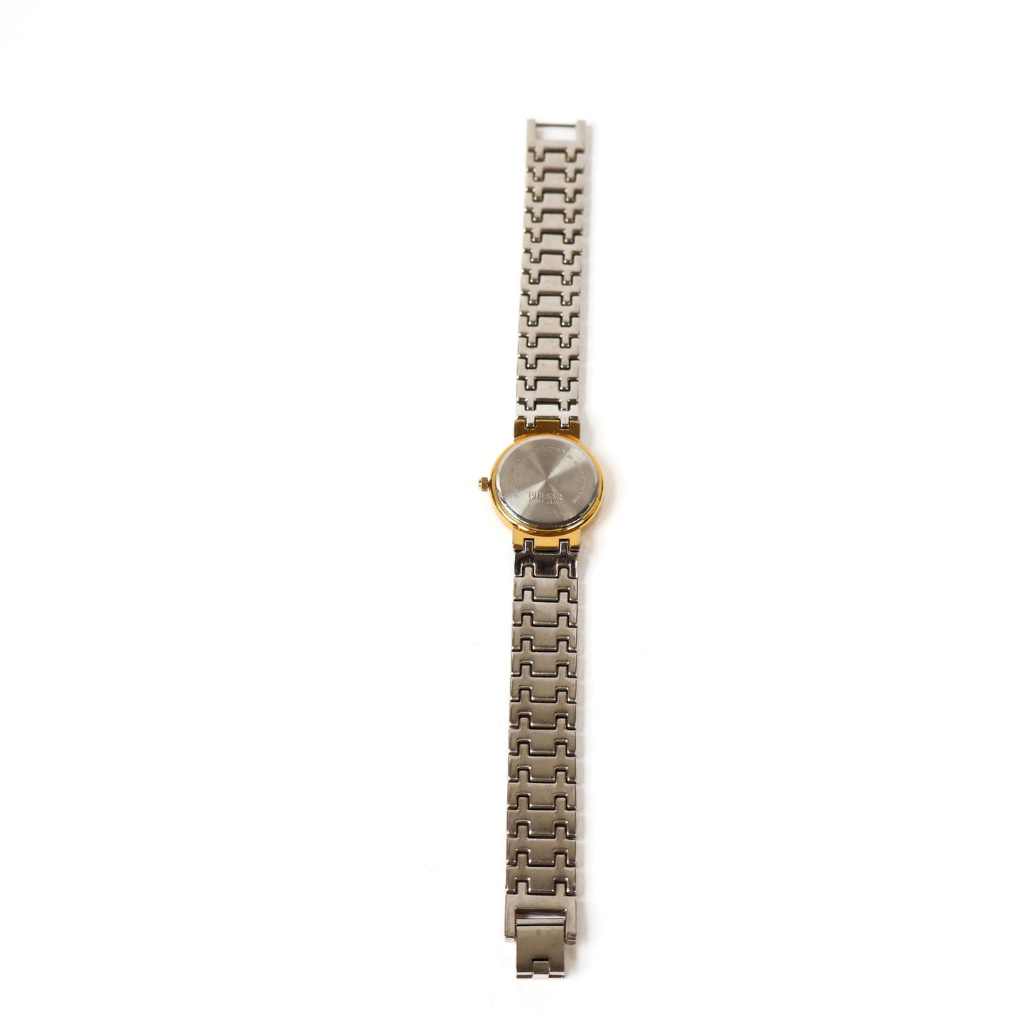 Vintage Two Toned Watch with Black Round Face | PULSAR