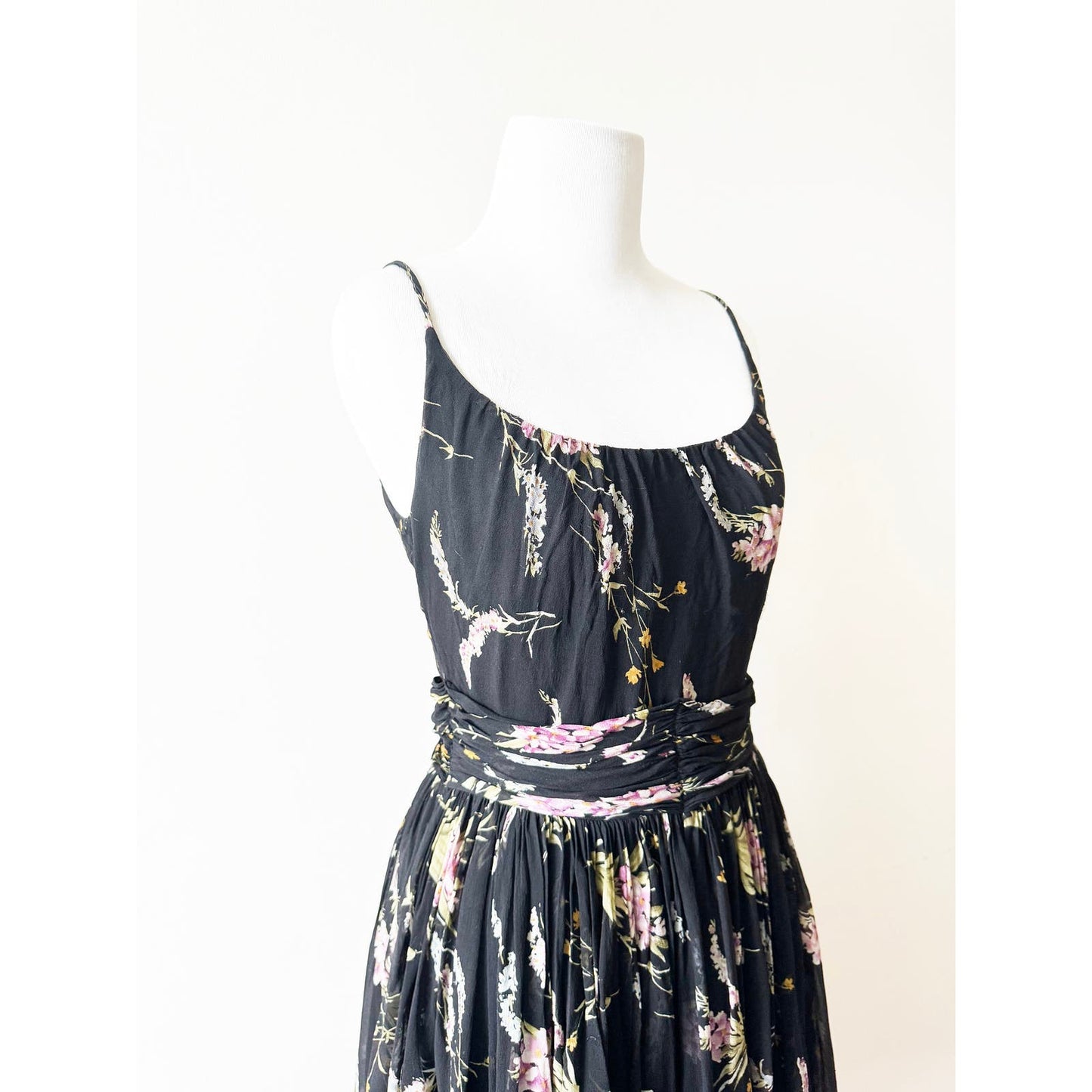 Y2k ANNA SUI Classic Black Floral Dress | Size 8