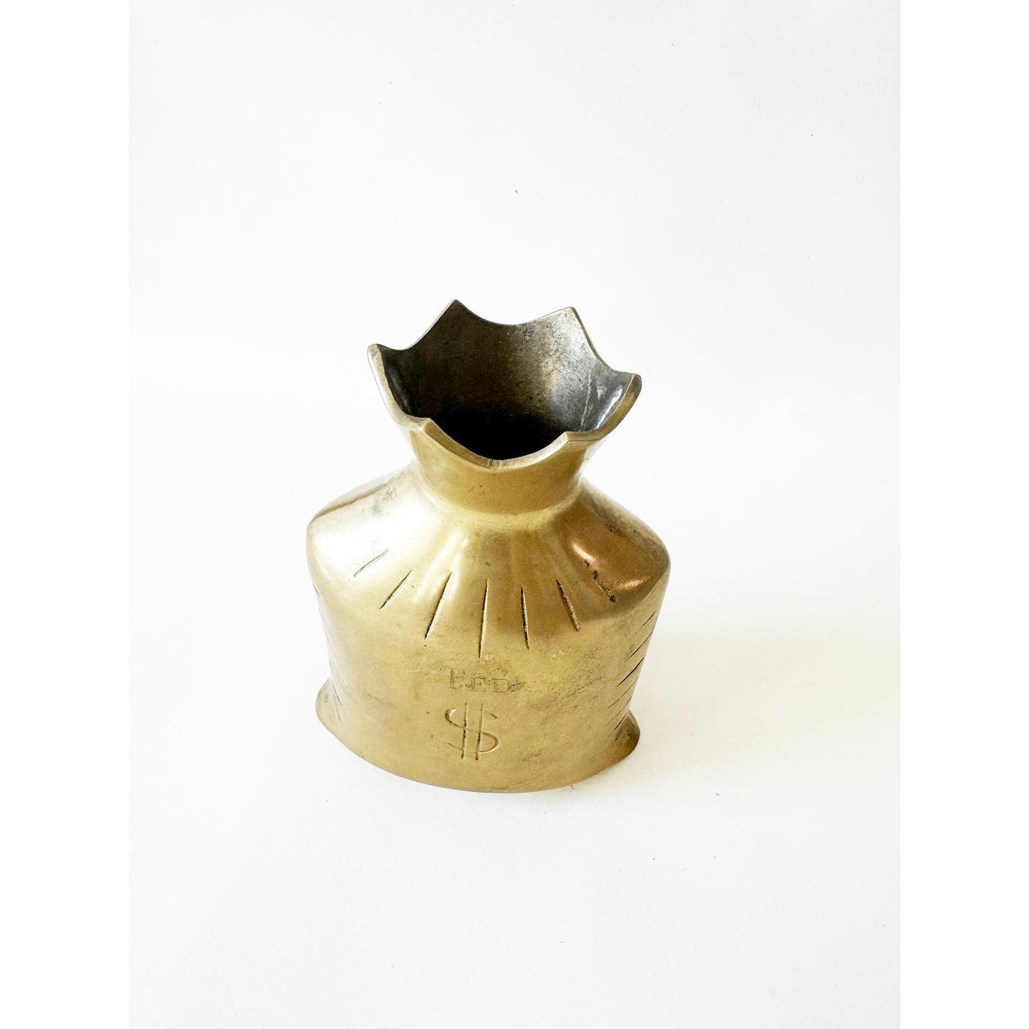 Vintage Solid Brass Coin Bag