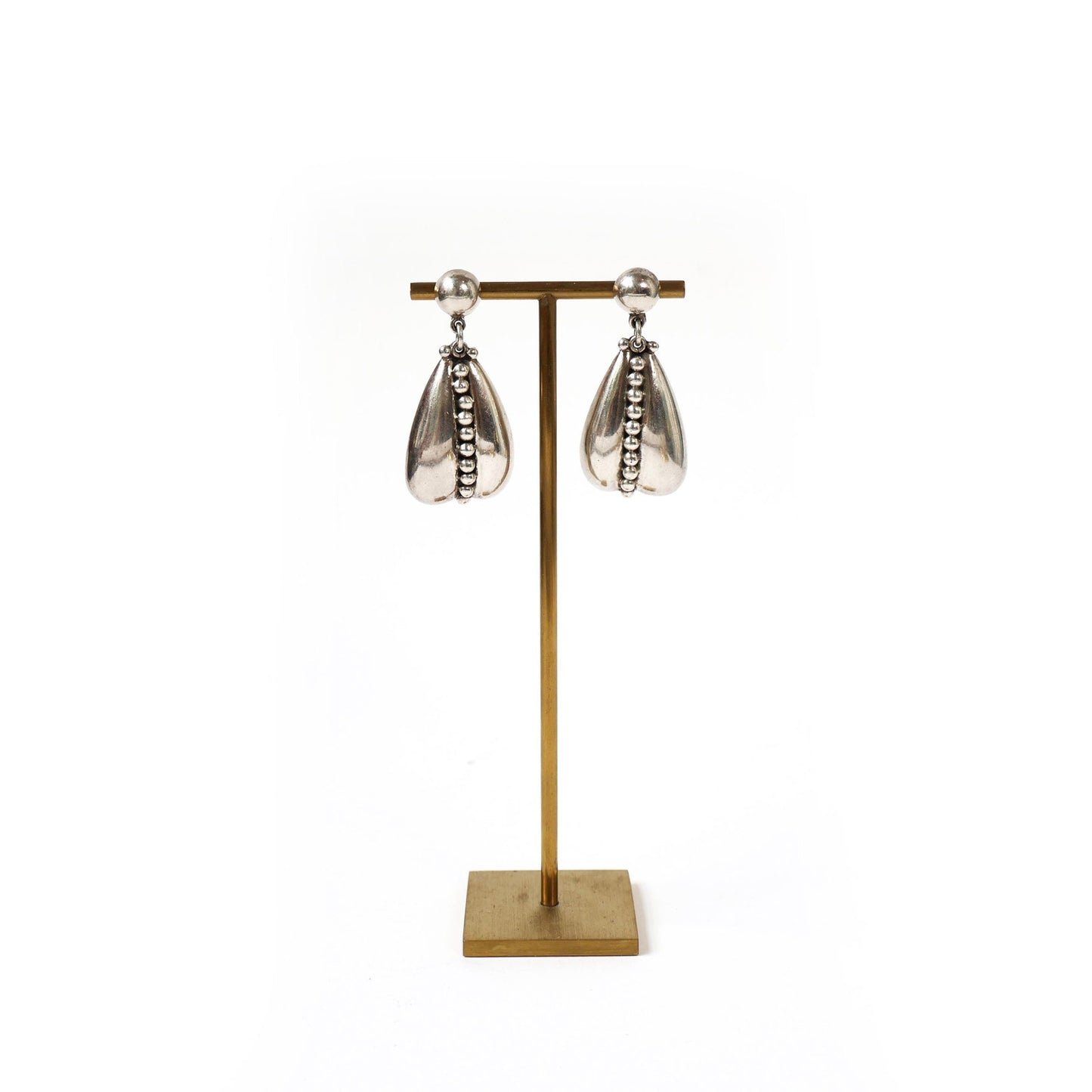 Vintage Chunky Sterling Silver Drop Earrings