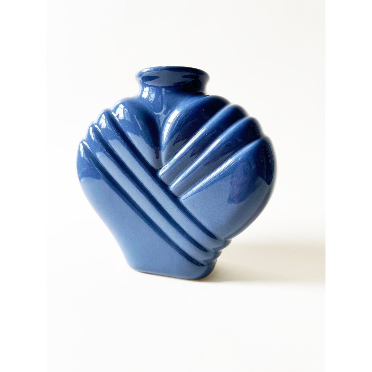 Vintage Blue Modern 80s Small Vase