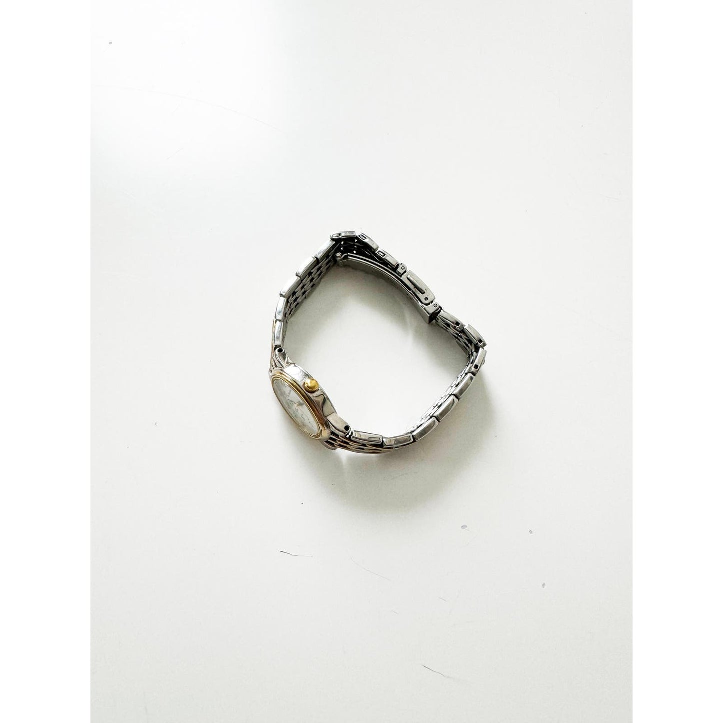 Vintage Two Tone Watch with Hexagon Face